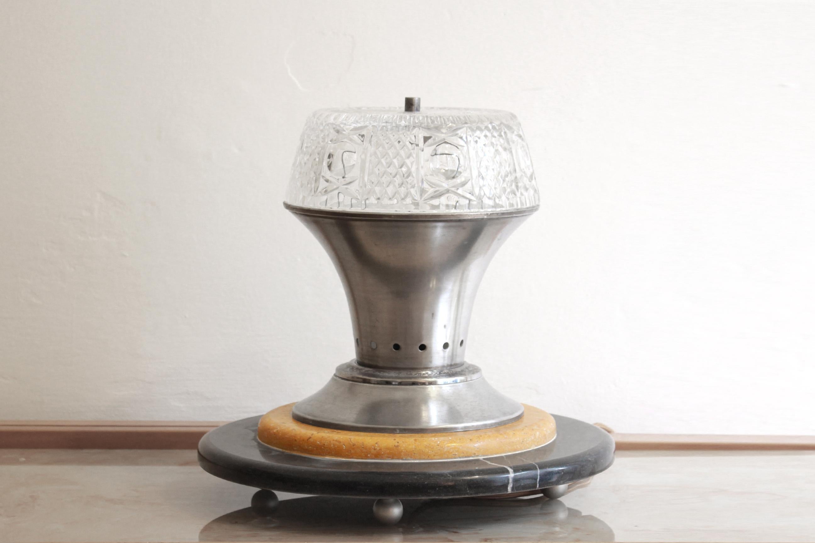 20ième siècle Lampe de table en marbre, ensemble de deux, Italie, annes 1940 en vente
