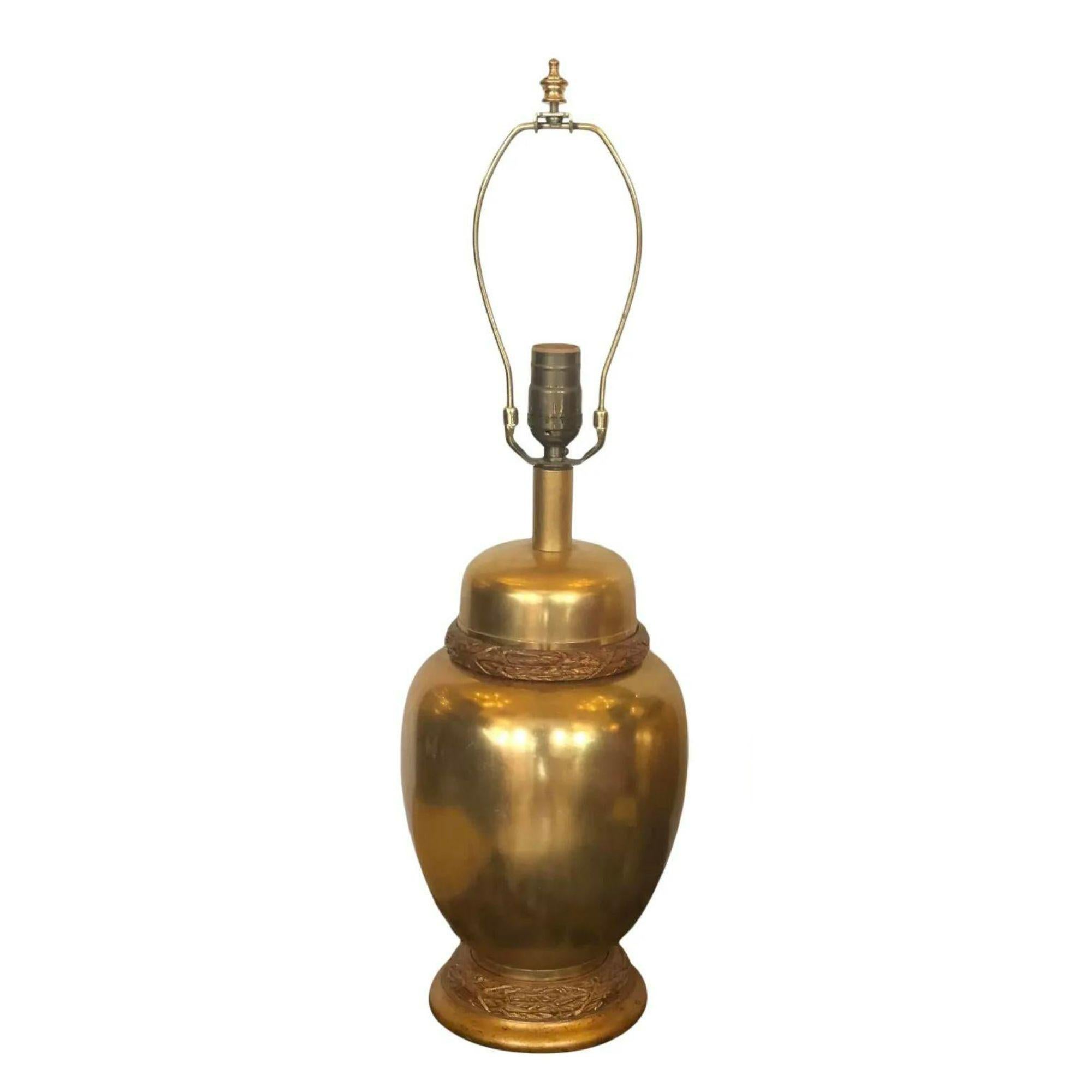 Priced Each!
Regency Style designer gilt bronze Urn lamp with giltwood base

Additional information: 
Materials: Bronze, Wood
Color: Bronze
Brand: Randy Esada Designs for Prospr
Designer: Randy Esada Designs for Prospr
Period: 2000 -