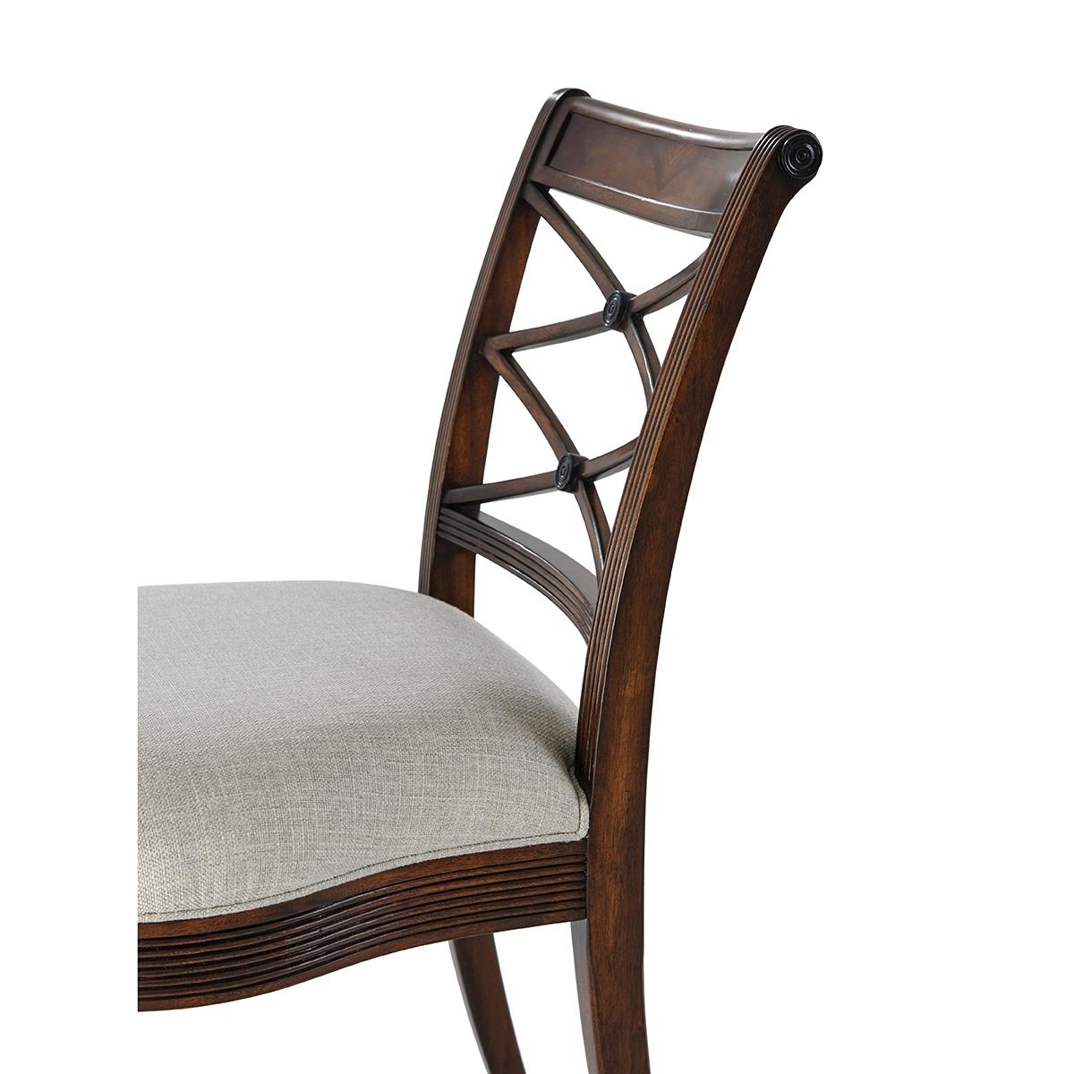 Contemporary Regency Style Dining Side Chairs For Sale
