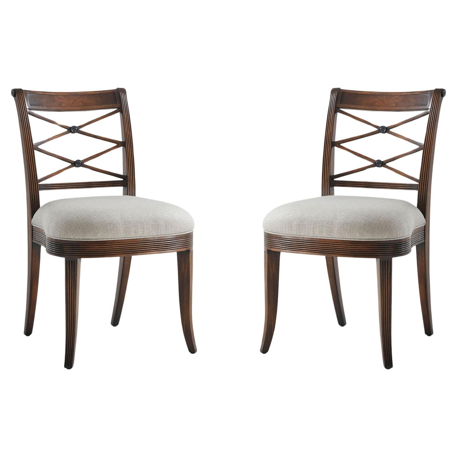 Regency Style Dining Side Chairs For Sale
