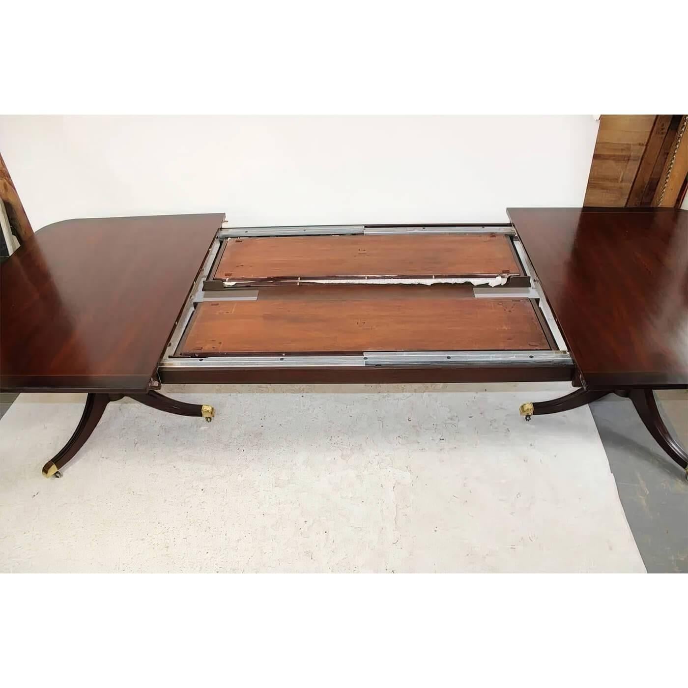 Mid-20th Century Regency Style Double Pedestal Dining Table