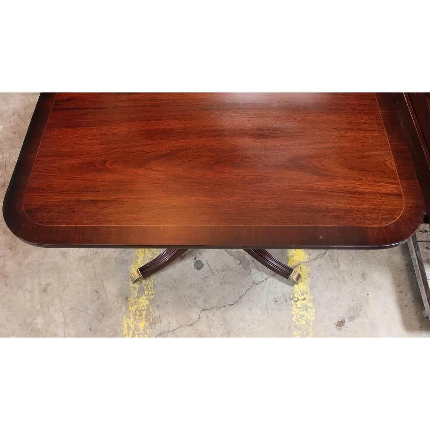 Mahogany Regency Style Double Pedestal Dining Table