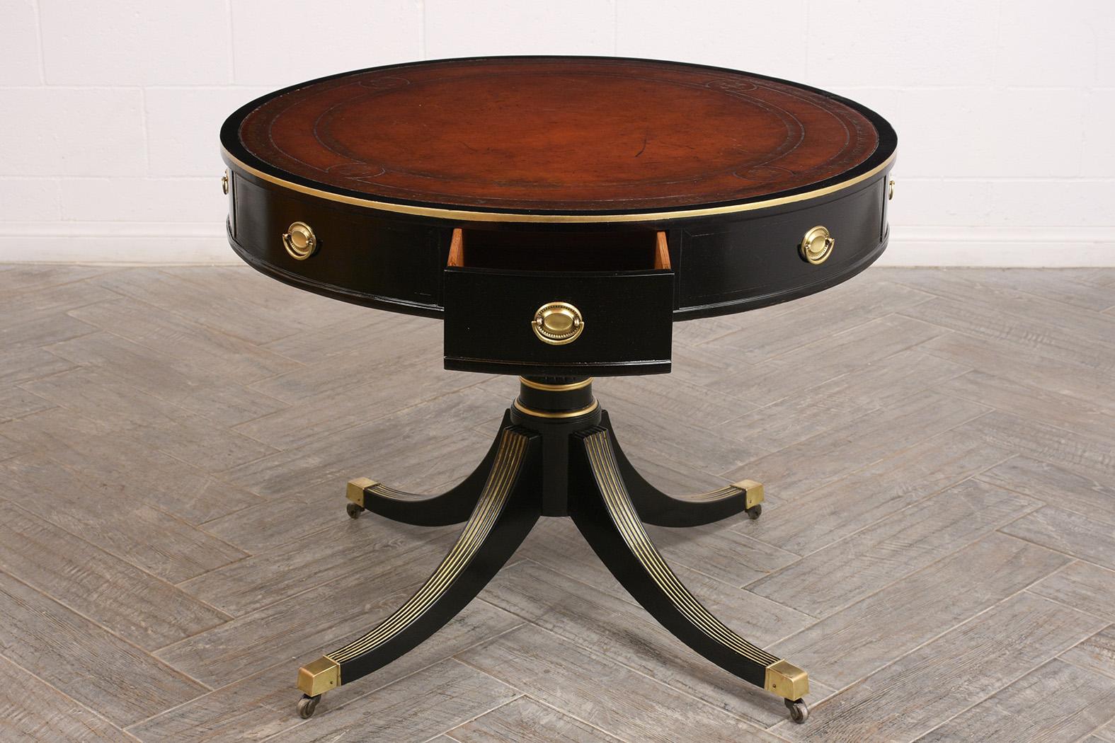 Patinated Regency Style Ebonized Center Table