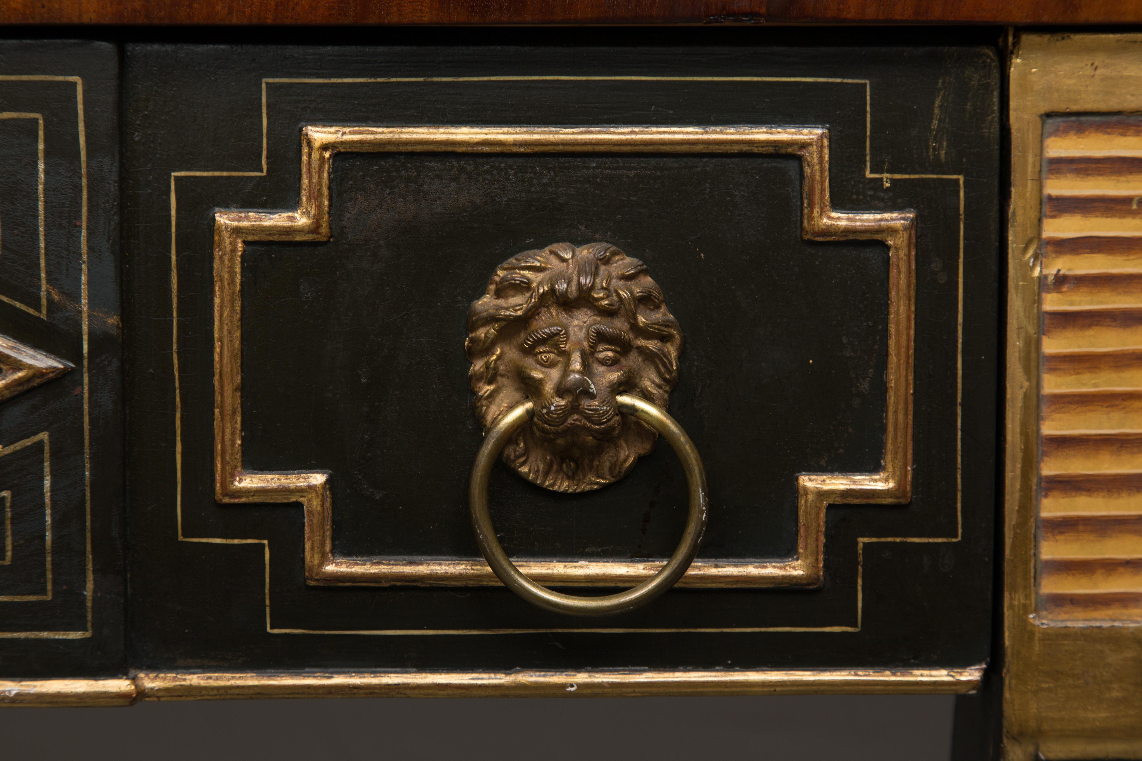 Regency Style Ebonized, Gilt and Mahogany Server or Console Table For Sale 5