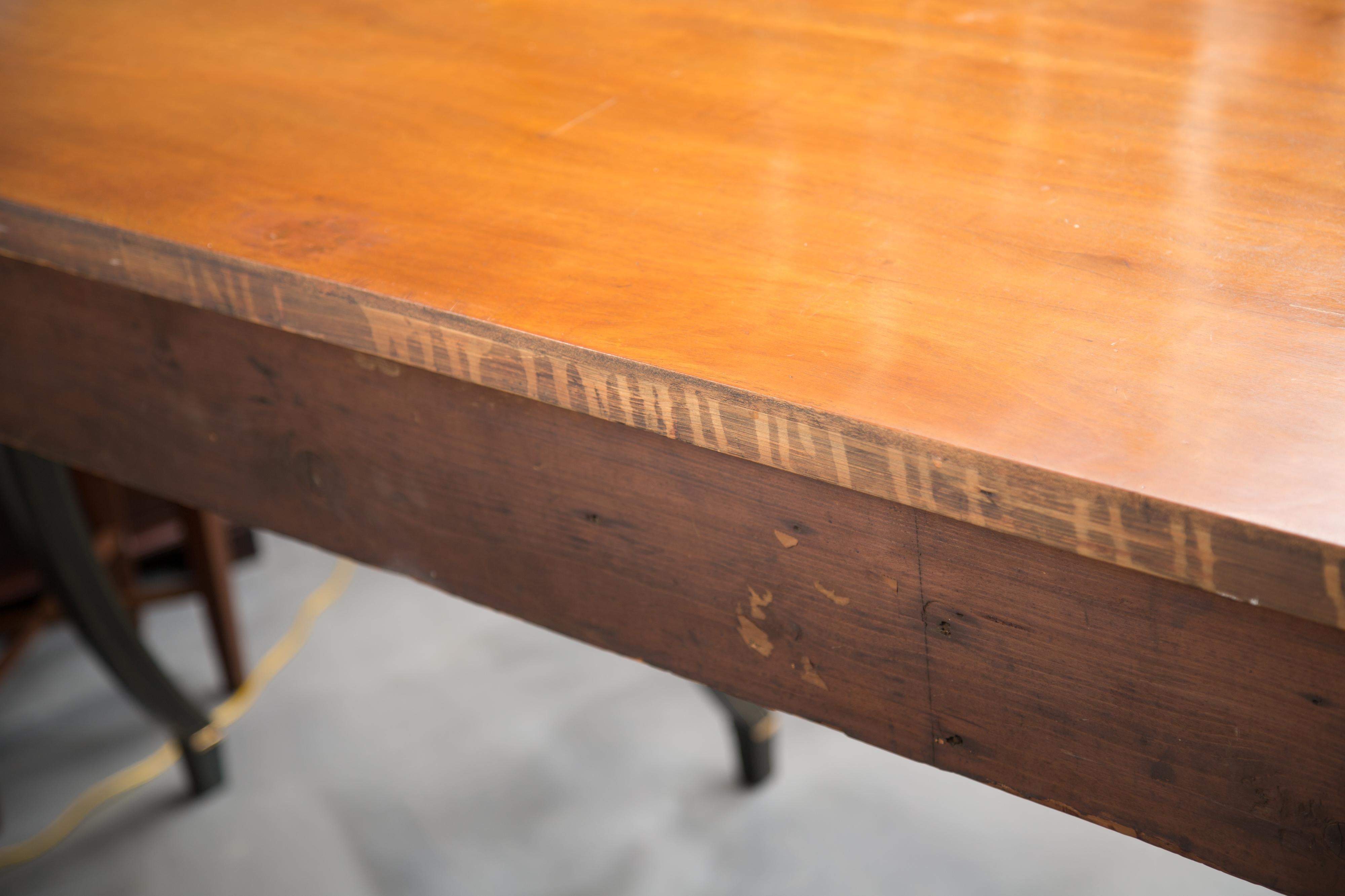 English Regency Style Ebonized, Gilt and Mahogany Server or Console Table For Sale