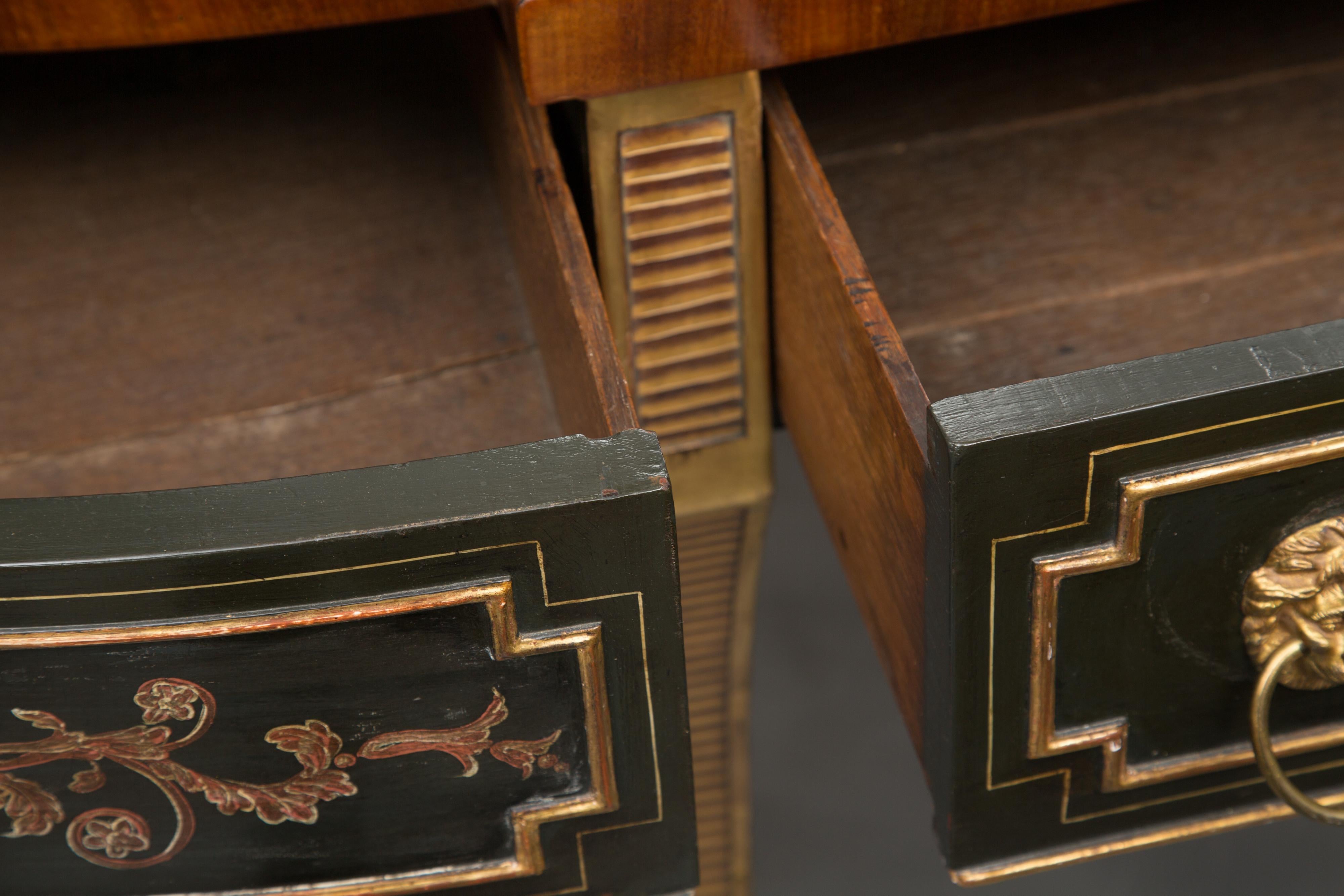 Regency Style Ebonized, Gilt and Mahogany Server or Console Table In Good Condition For Sale In WEST PALM BEACH, FL