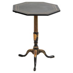 Regency Style Ebonized & Gilt Painted Tripod Table