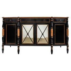 Regency Style Ebonized Sideboard / Credenza / Server By Hickory White