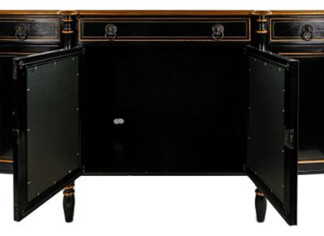 American Regency Style Ebonized Sideboard / Credenza / Server By Hickory White  For Sale