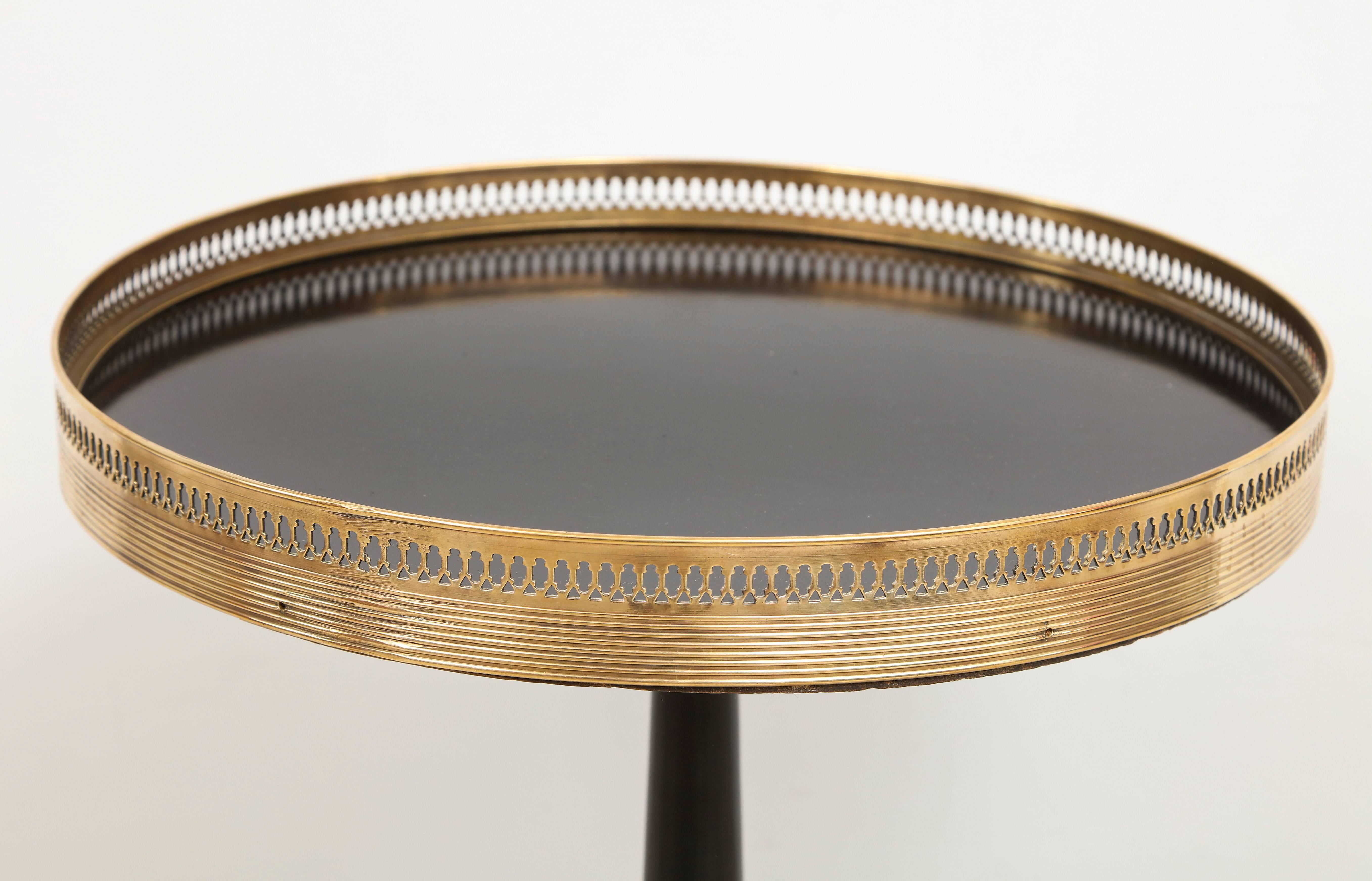 Regency Style End Table with Brass Gallery on Brass Sabots 1