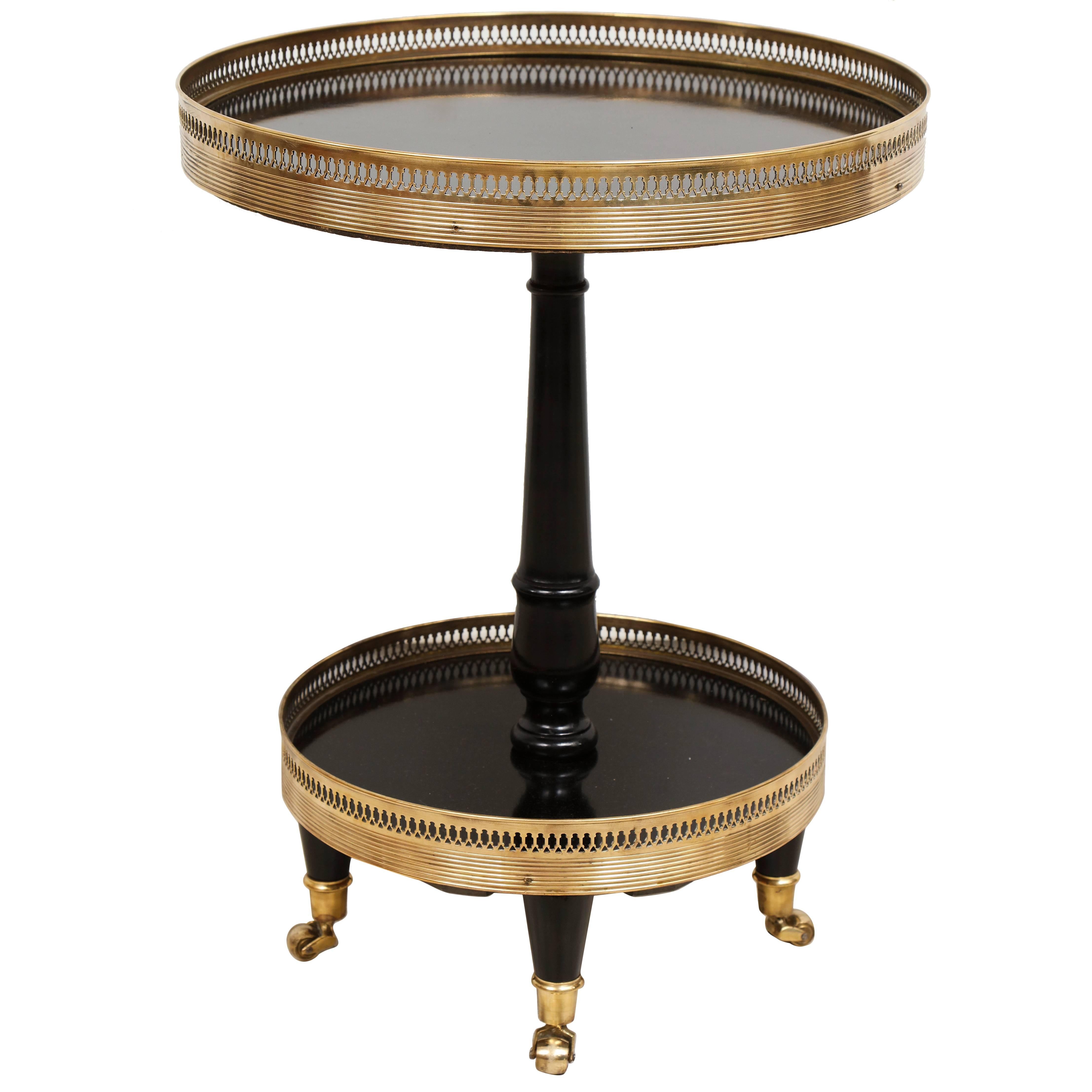 Regency Style End Table with Brass Gallery on Brass Sabots