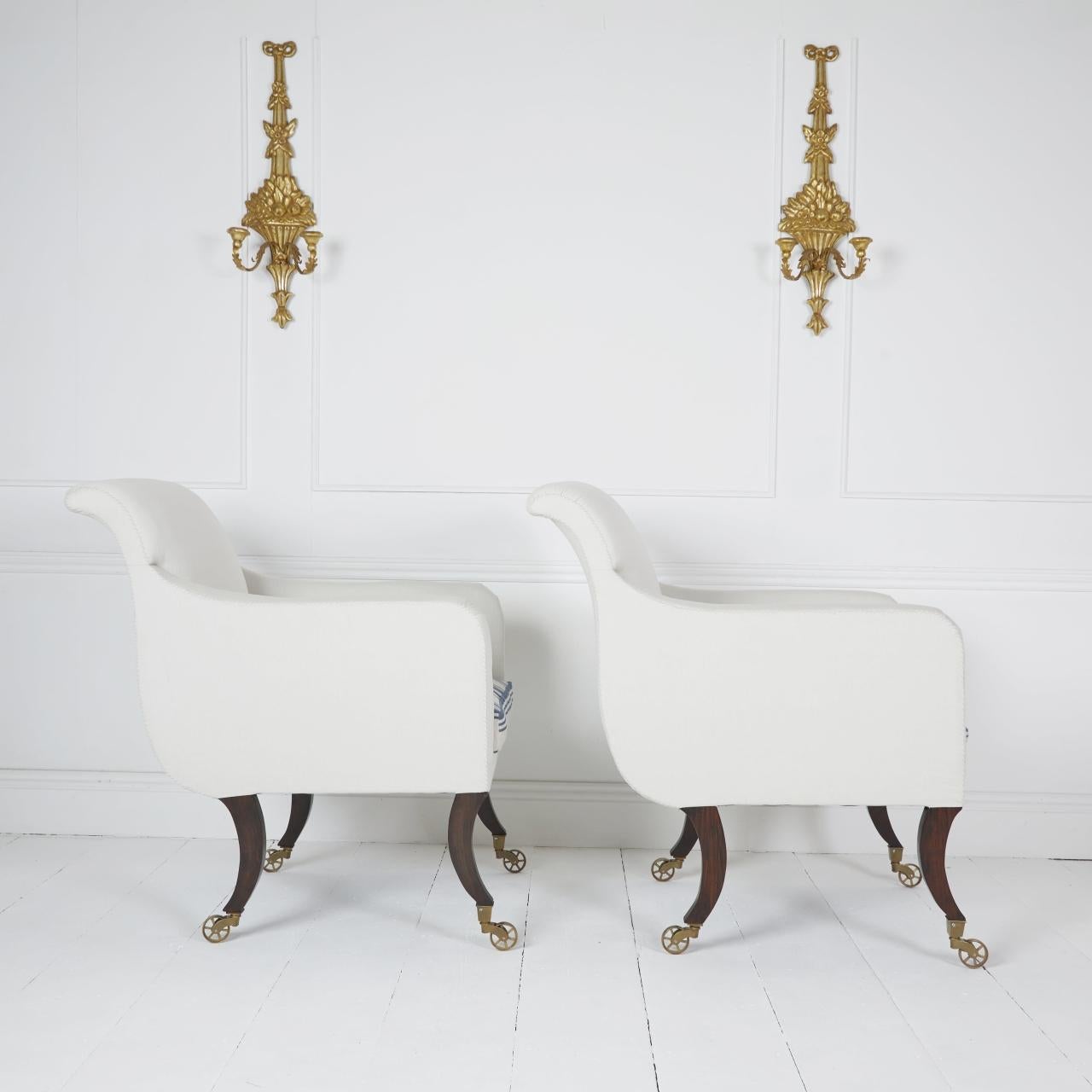 XXIe siècle et contemporain Fauteuils de bibliothèque anglais de style Regency en vente