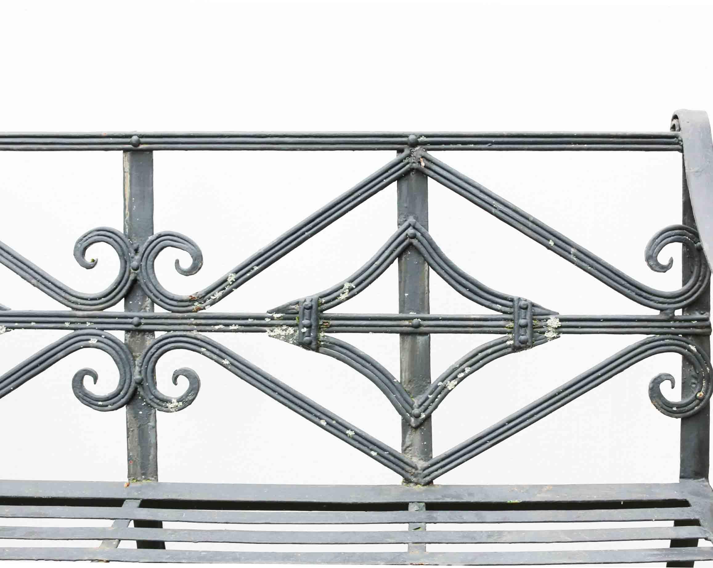 Hand-Crafted Regency Style English Wrought Iron Bench