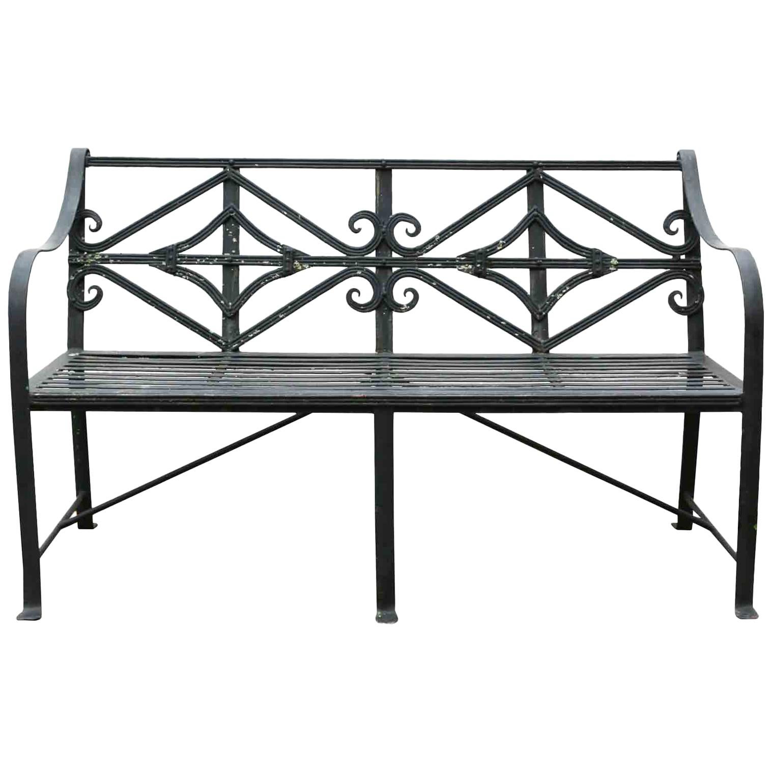 Regency Style English Wrought Iron Bench