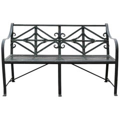 Regency Style English Wrought Iron Bench