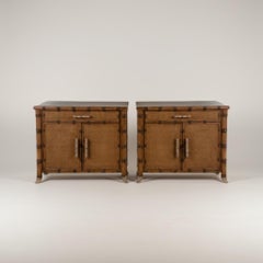 Armarios / Mesillas auxiliares / Mesillas de noche de bambú sintético estilo Regencia - Pareja