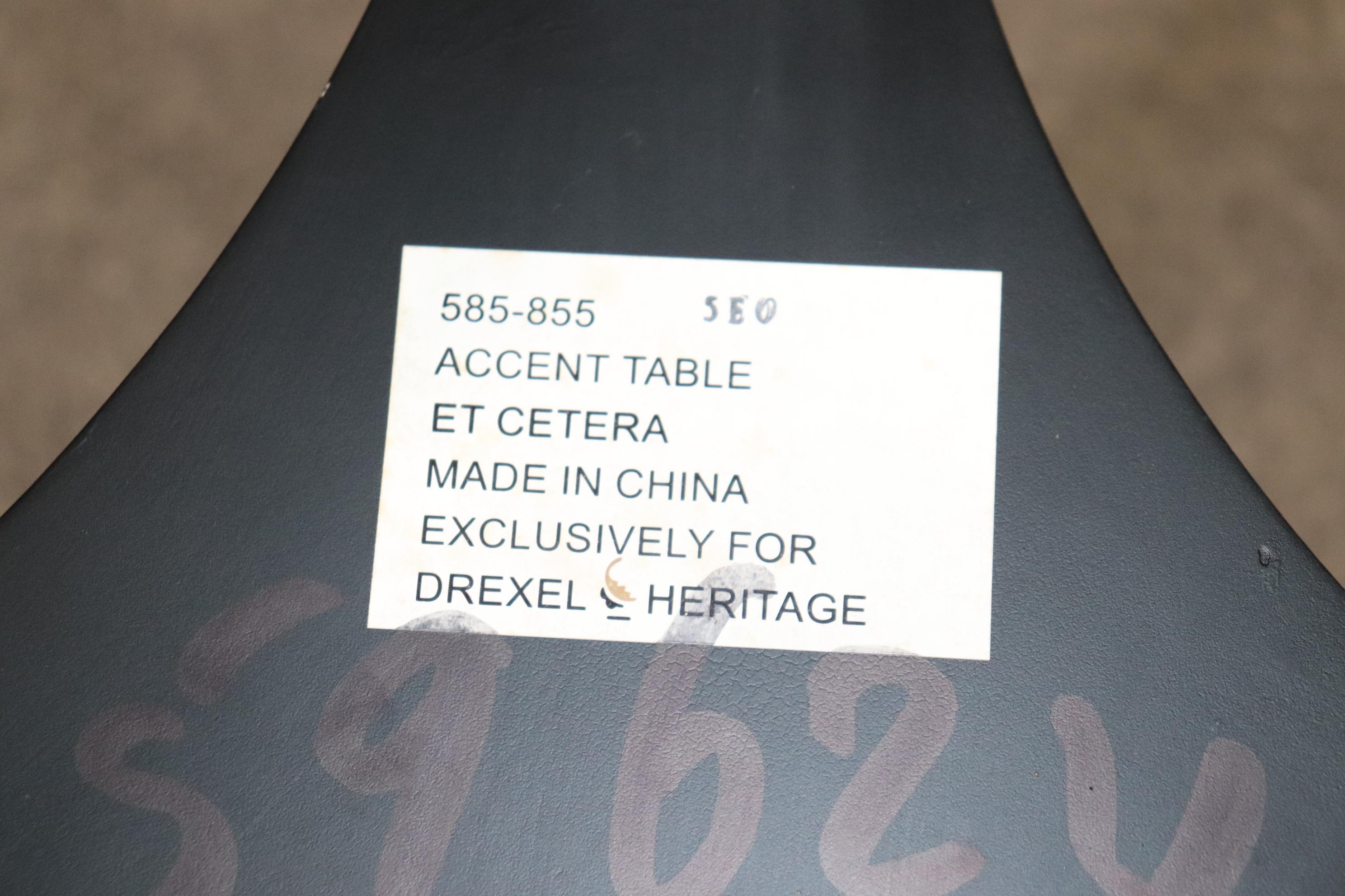Regency Style Faux Bamboo Ebonized and Gilt Side Table by Drexel Heritage 4