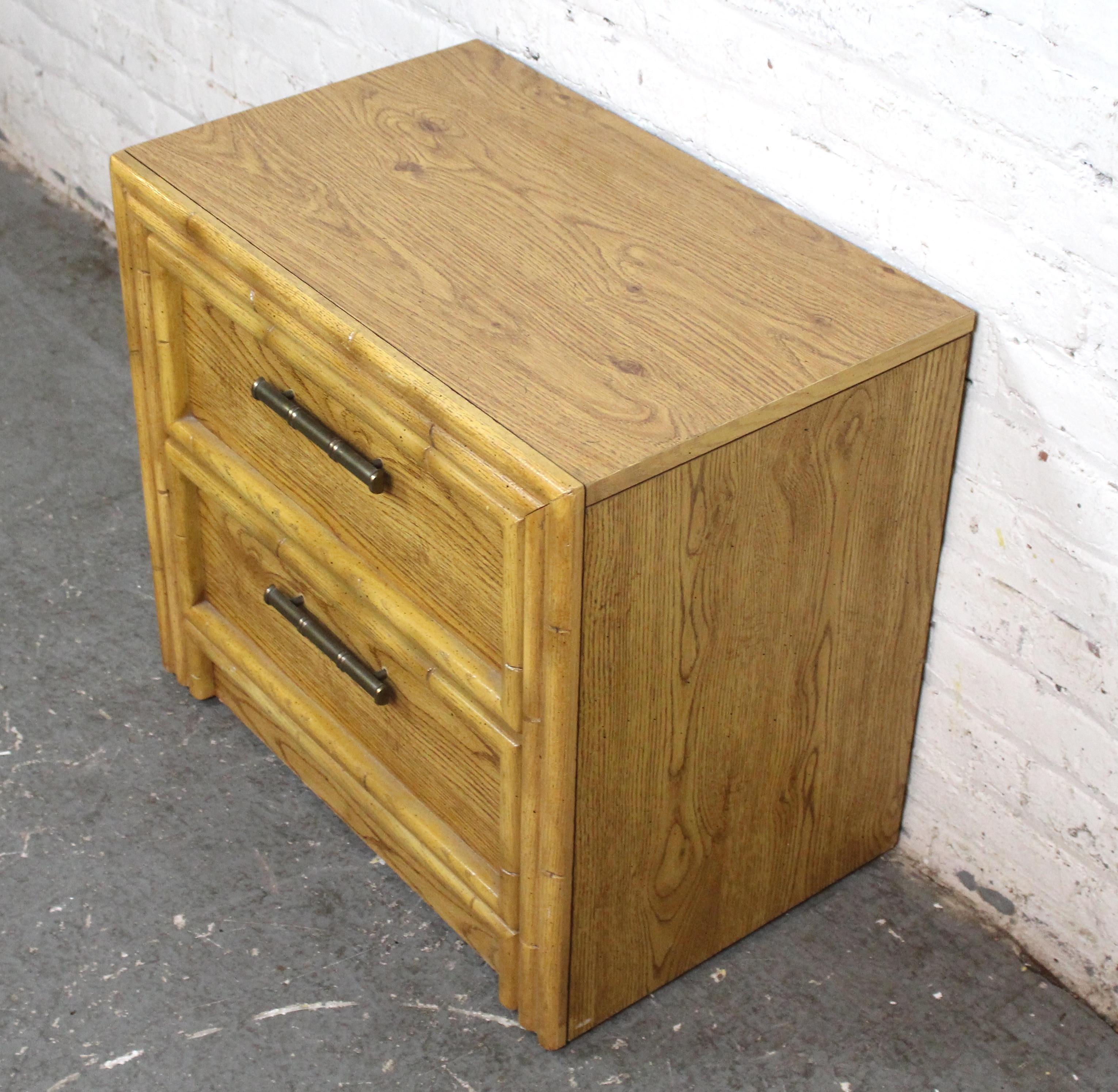 Hollywood Regency Regency Style Faux Bamboo End Table by Lea Furniture For Sale
