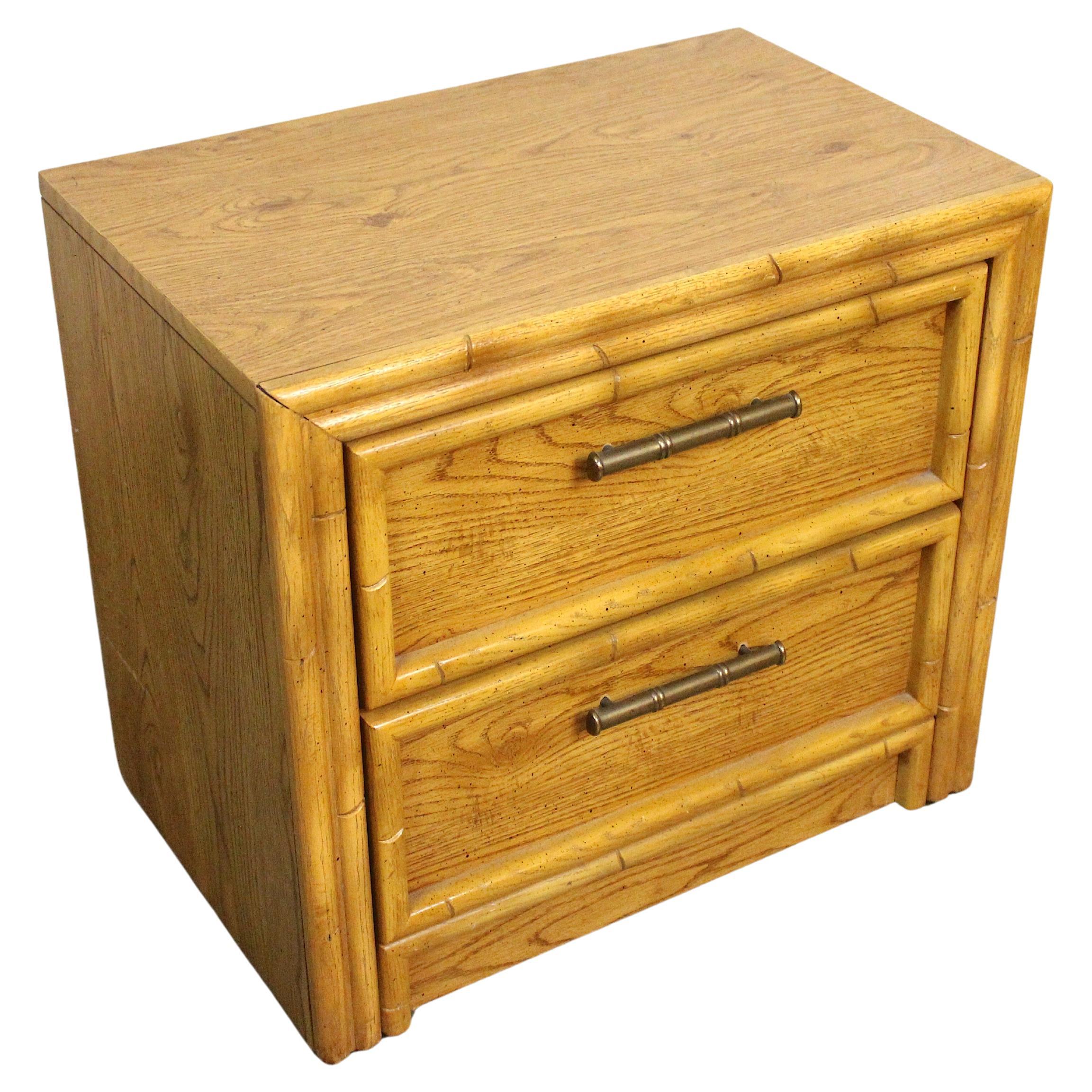 Regency Style Faux Bamboo End Table by Lea Furniture For Sale