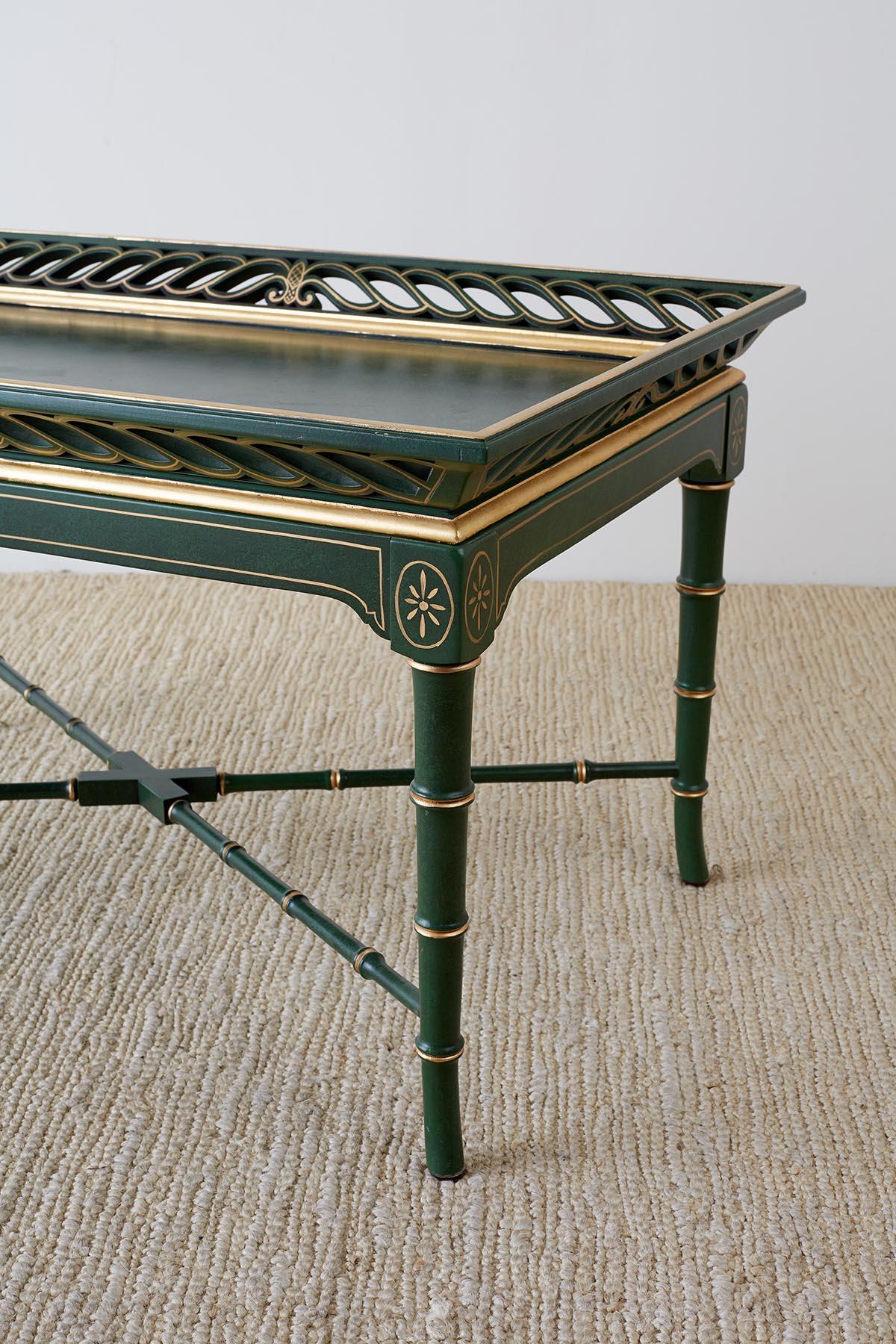 Regency Style Faux Bamboo Parcel Gilt Tray Table 8