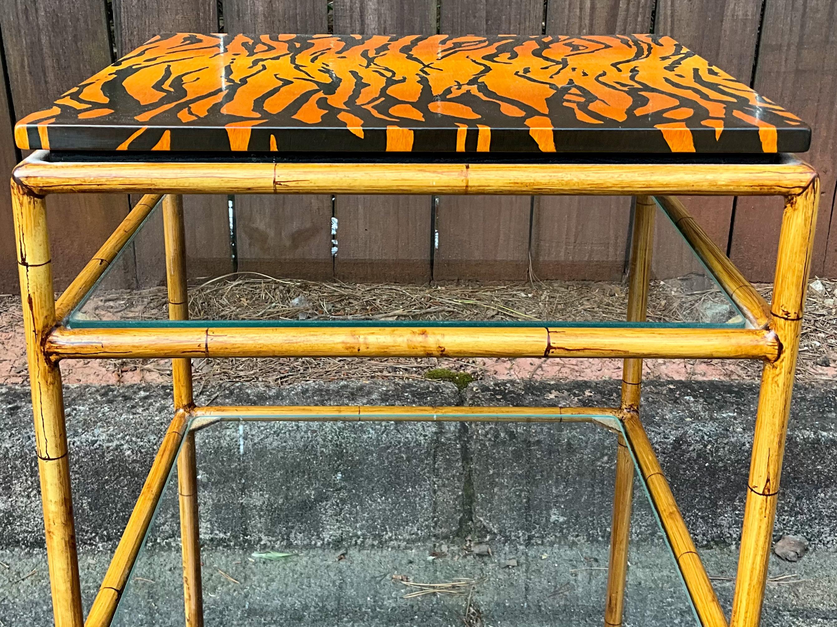 tiger bamboo side table