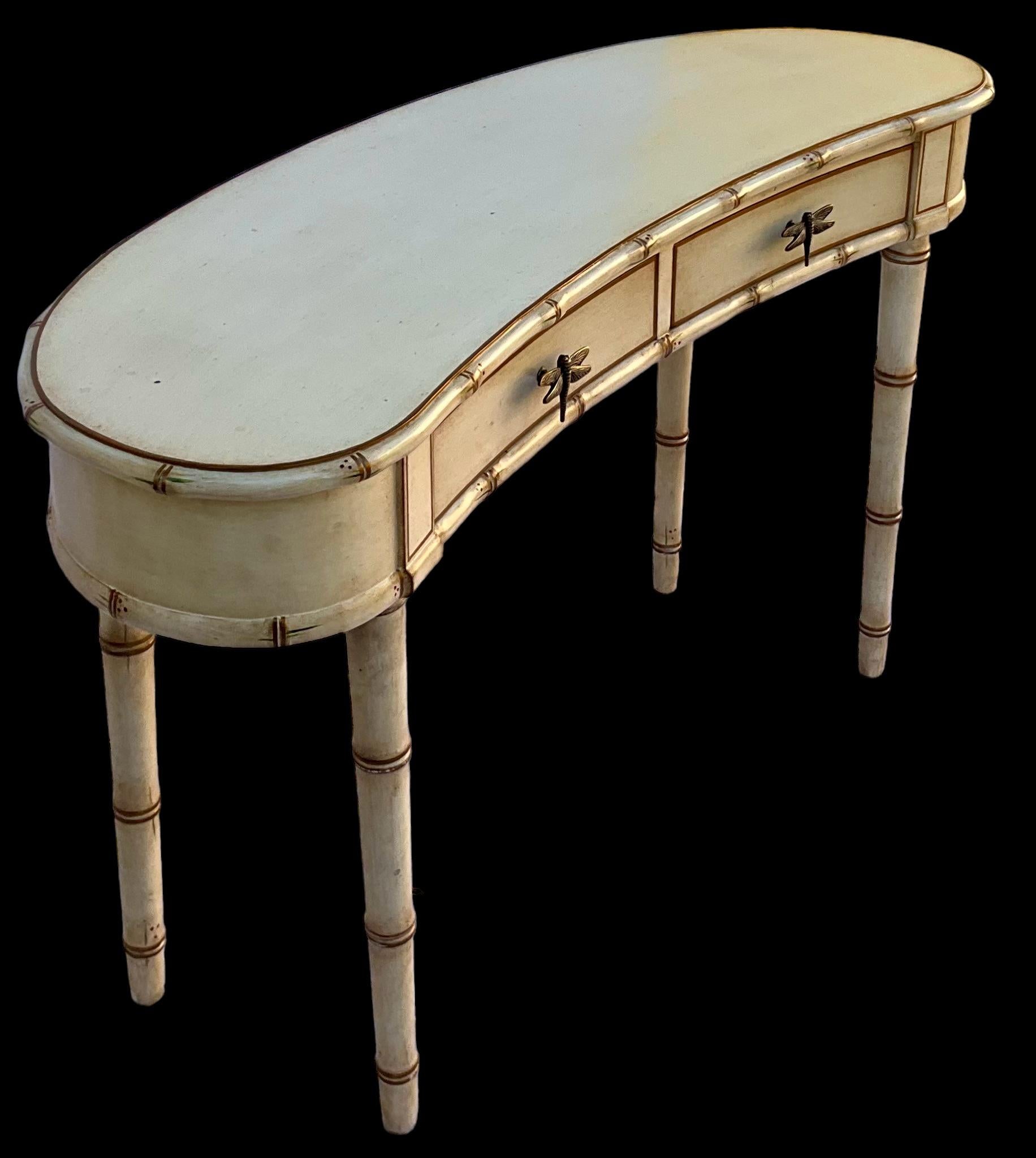 Table d'écriture en faux bambou de style Regency par Chelsea House   Bon état - En vente à Kennesaw, GA