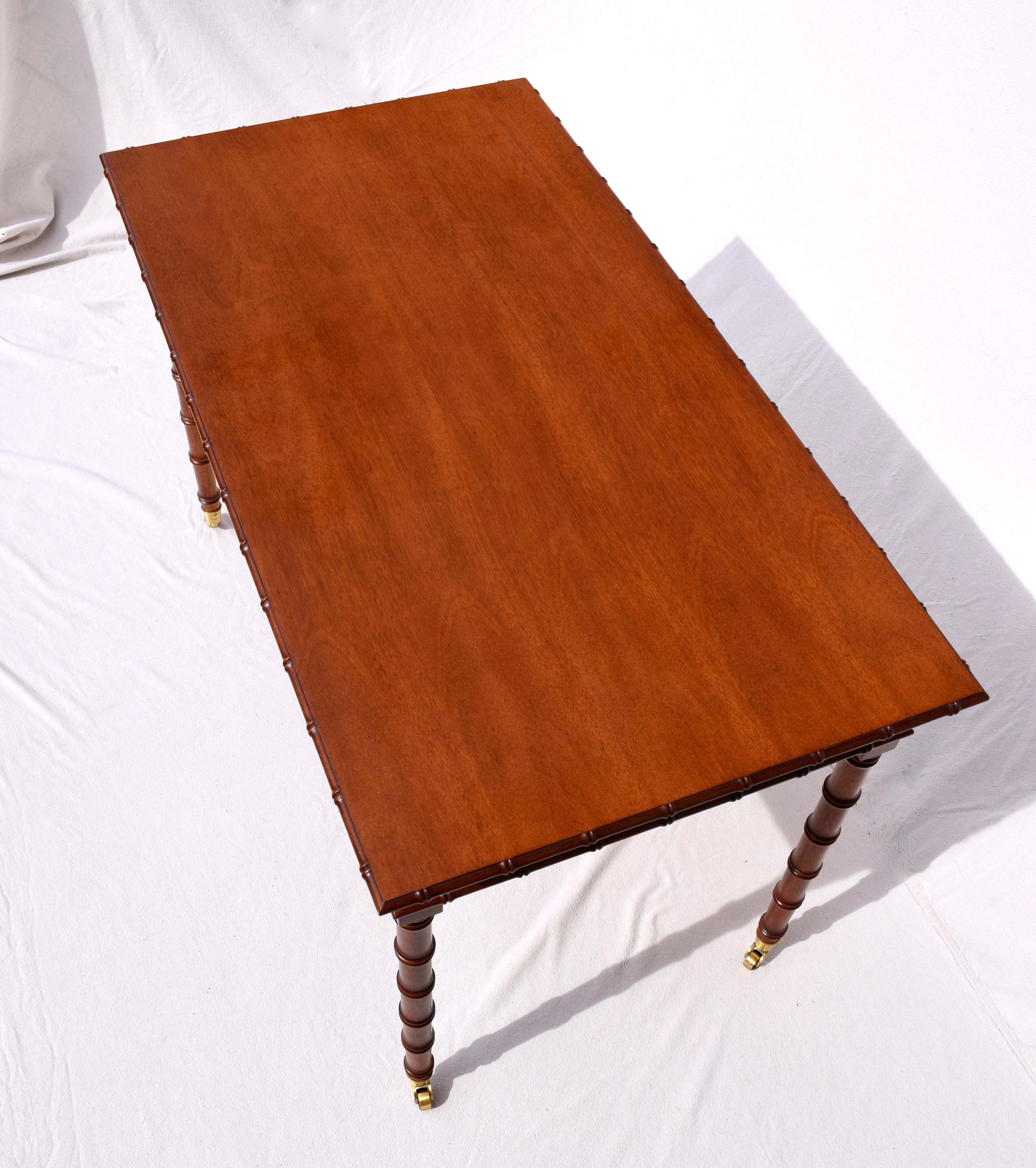 Regency Style Faux Bamboo Writing Desk In Good Condition In Southampton, NJ