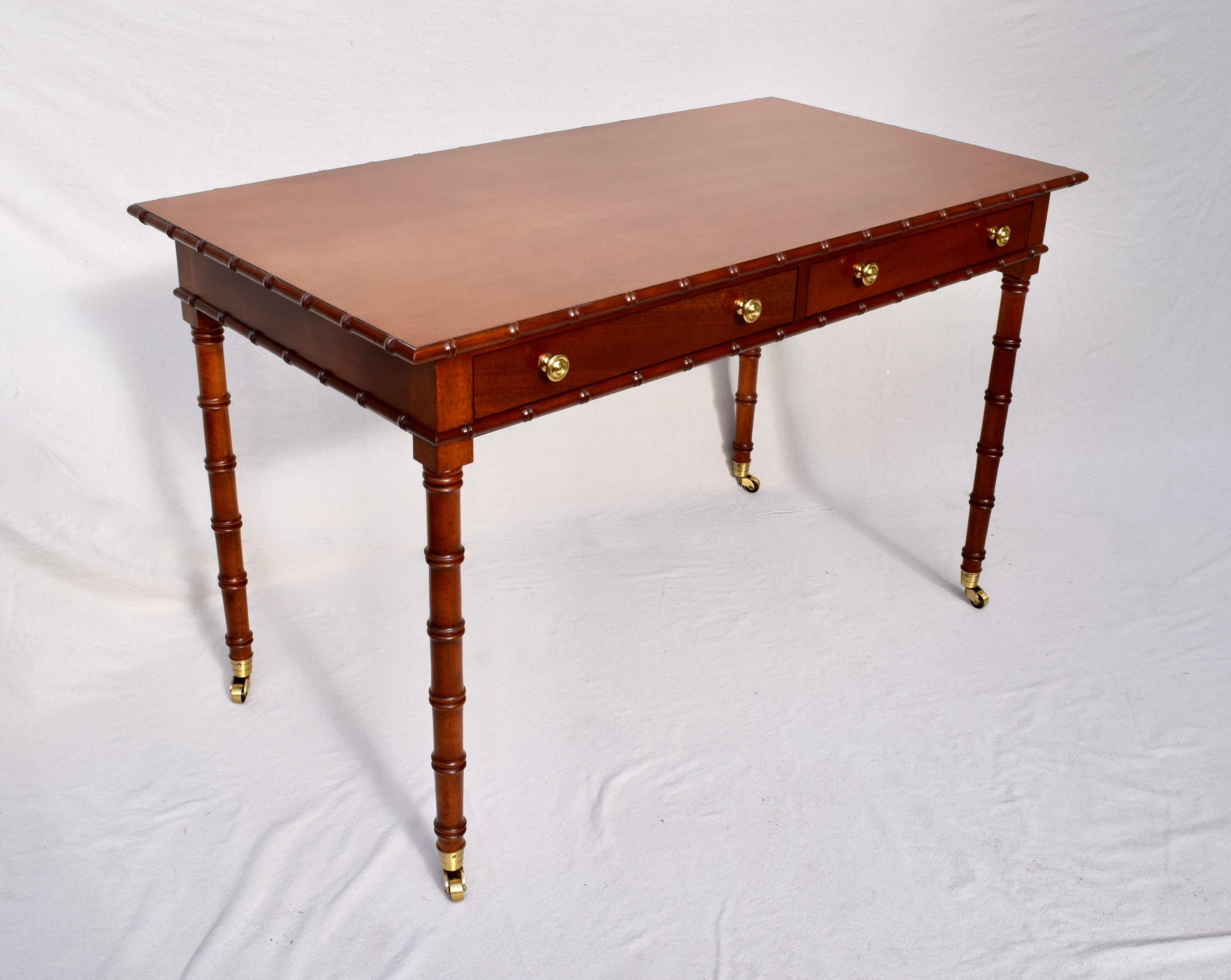 Regency Style Faux Bamboo Writing Desk 1