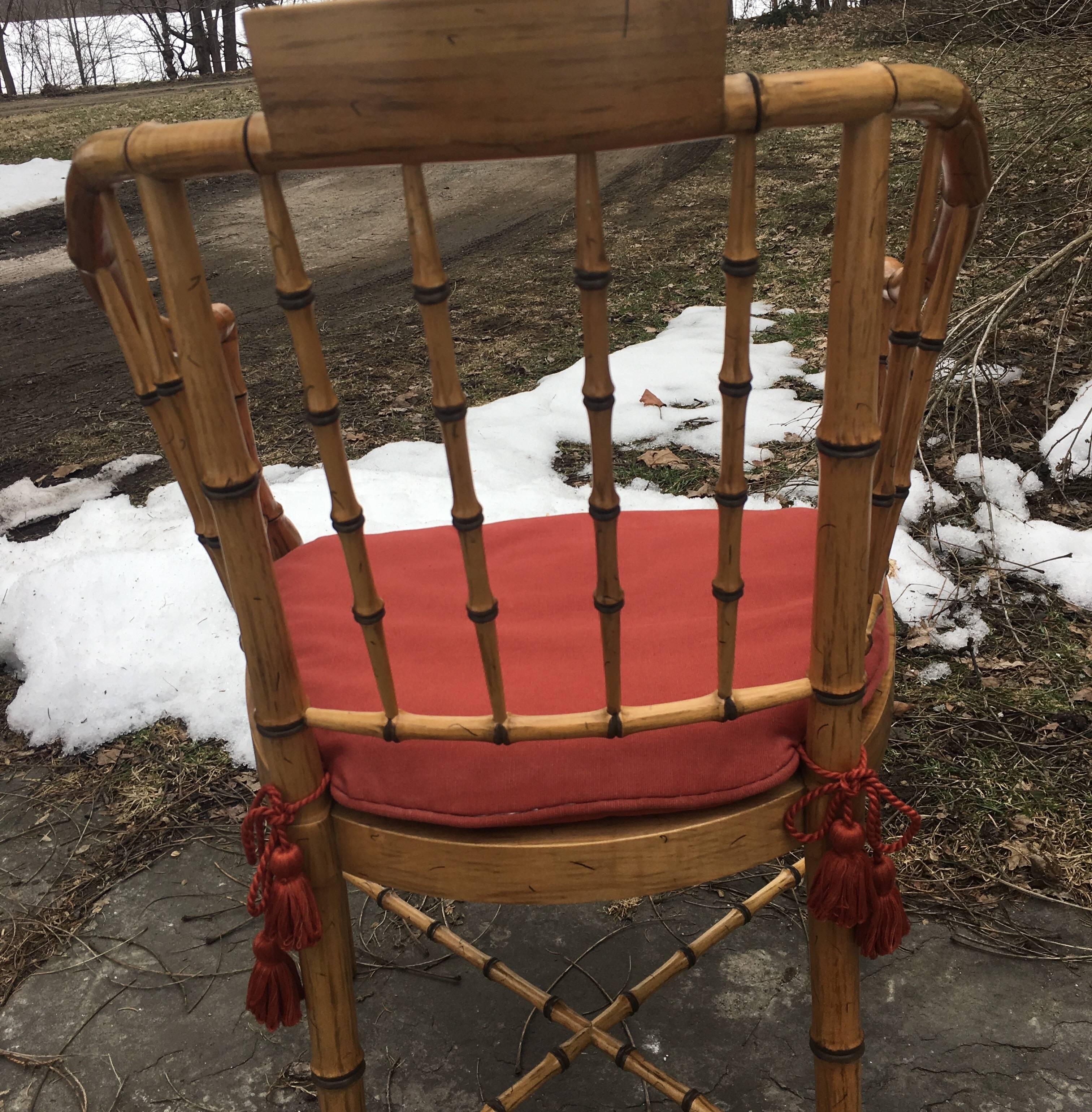 Unknown Regency Style Faux Bamboo Armchair