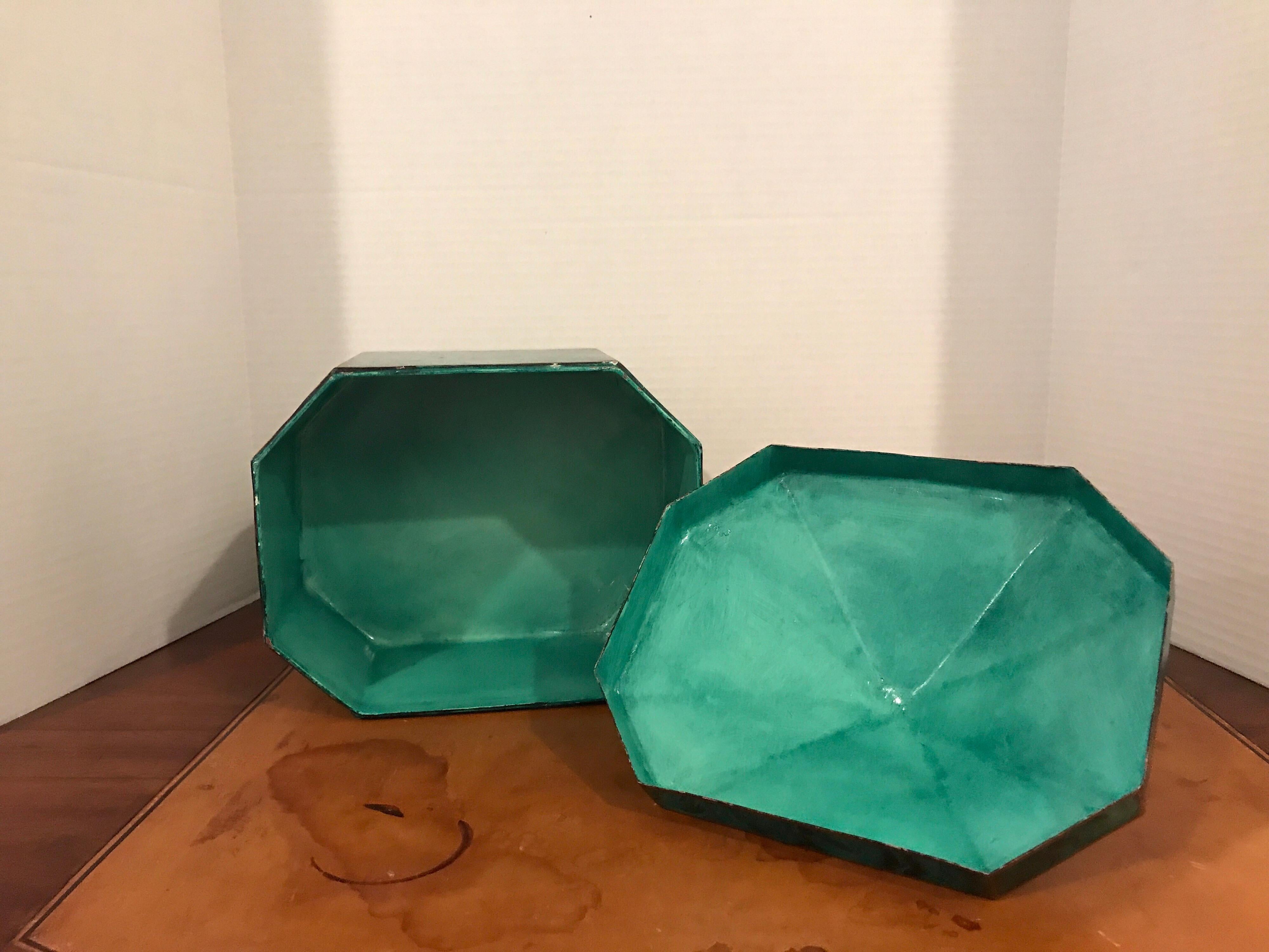 Regency Style Faux Malachite Tole Box 1