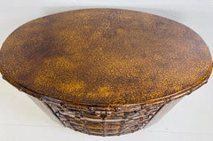 Regency style faux tortoiseshell chest of drawers after Maitland Smith