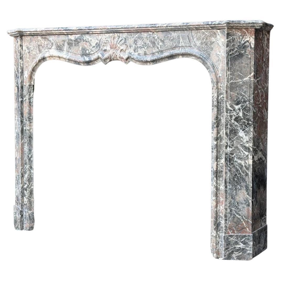 Regency-style fireplace in Ardennes gray marble, circa 1900