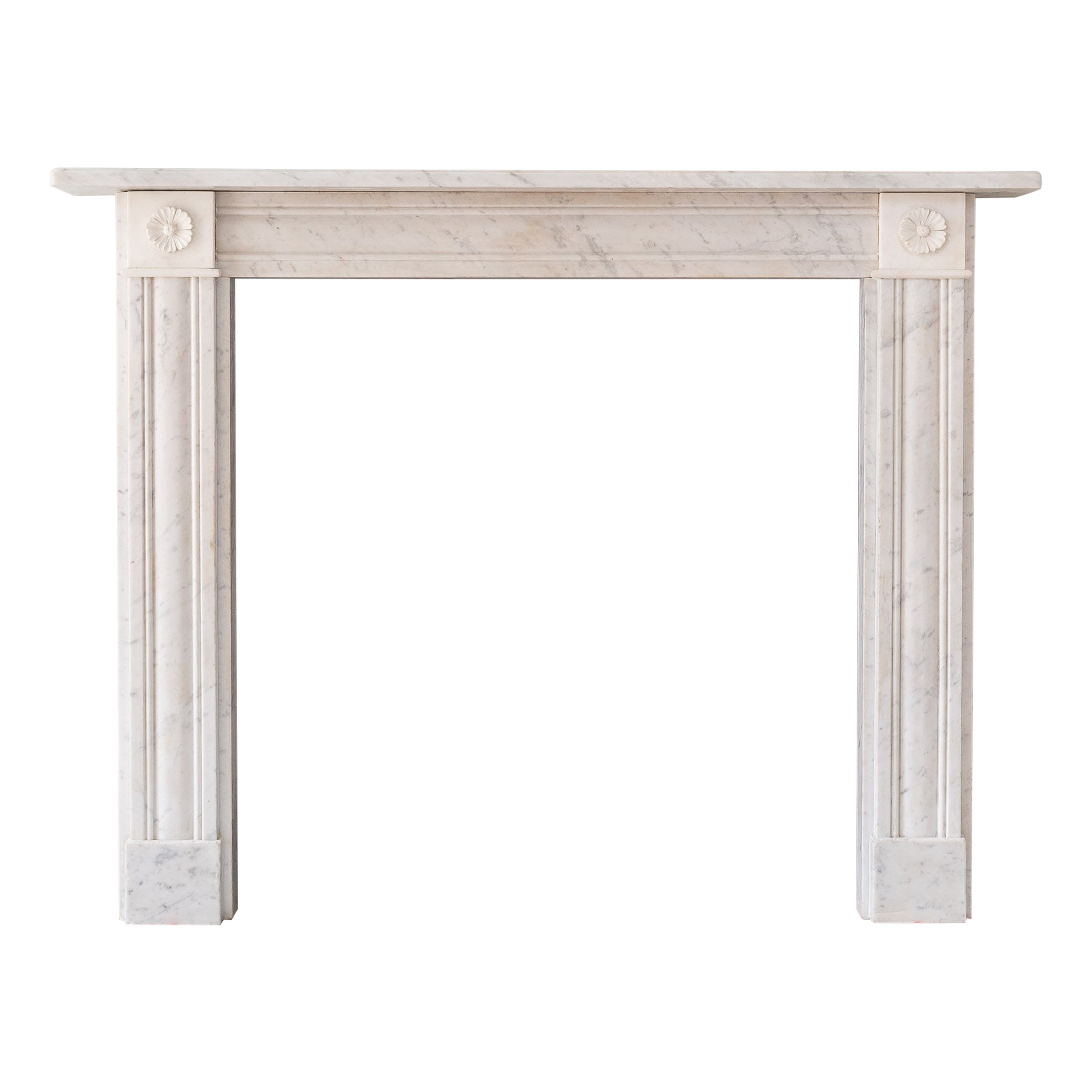 Regency Style Fireplace in Carrara and Statuary Marble