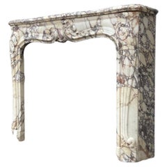 Regency Style Fireplace in Violet Breccia Marble circa 1880