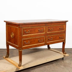 Regency Style Four Drawer Marble Top Commode