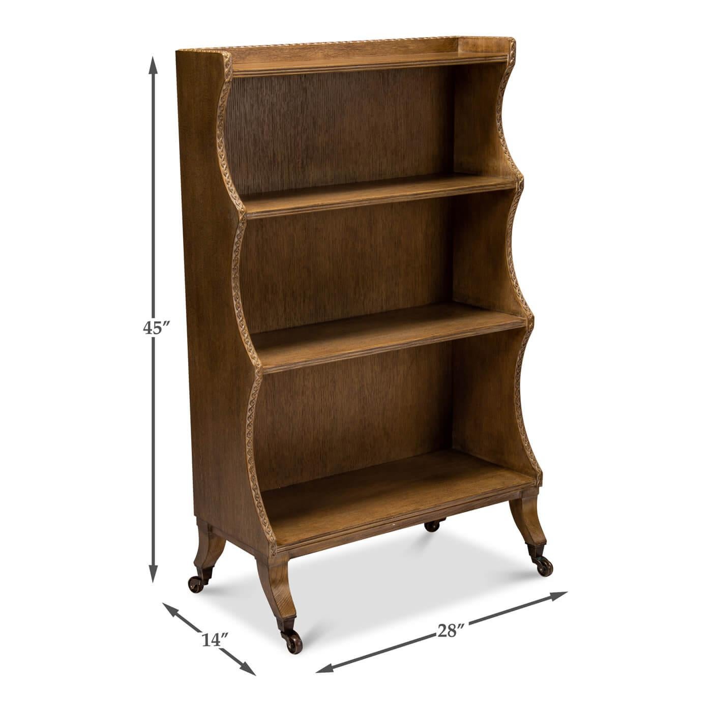 Wood Regency Style Four-Tier Bookcase