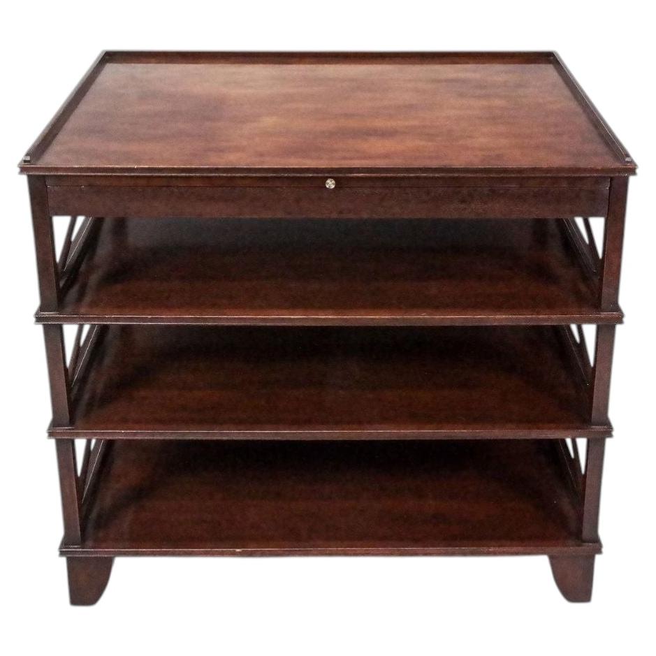 Regency Style Four Tier Mahogany Side Table For Sale