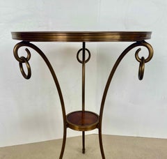 Regency Style French Bronze Color 2 Tier Gueridon with Mahogany Top