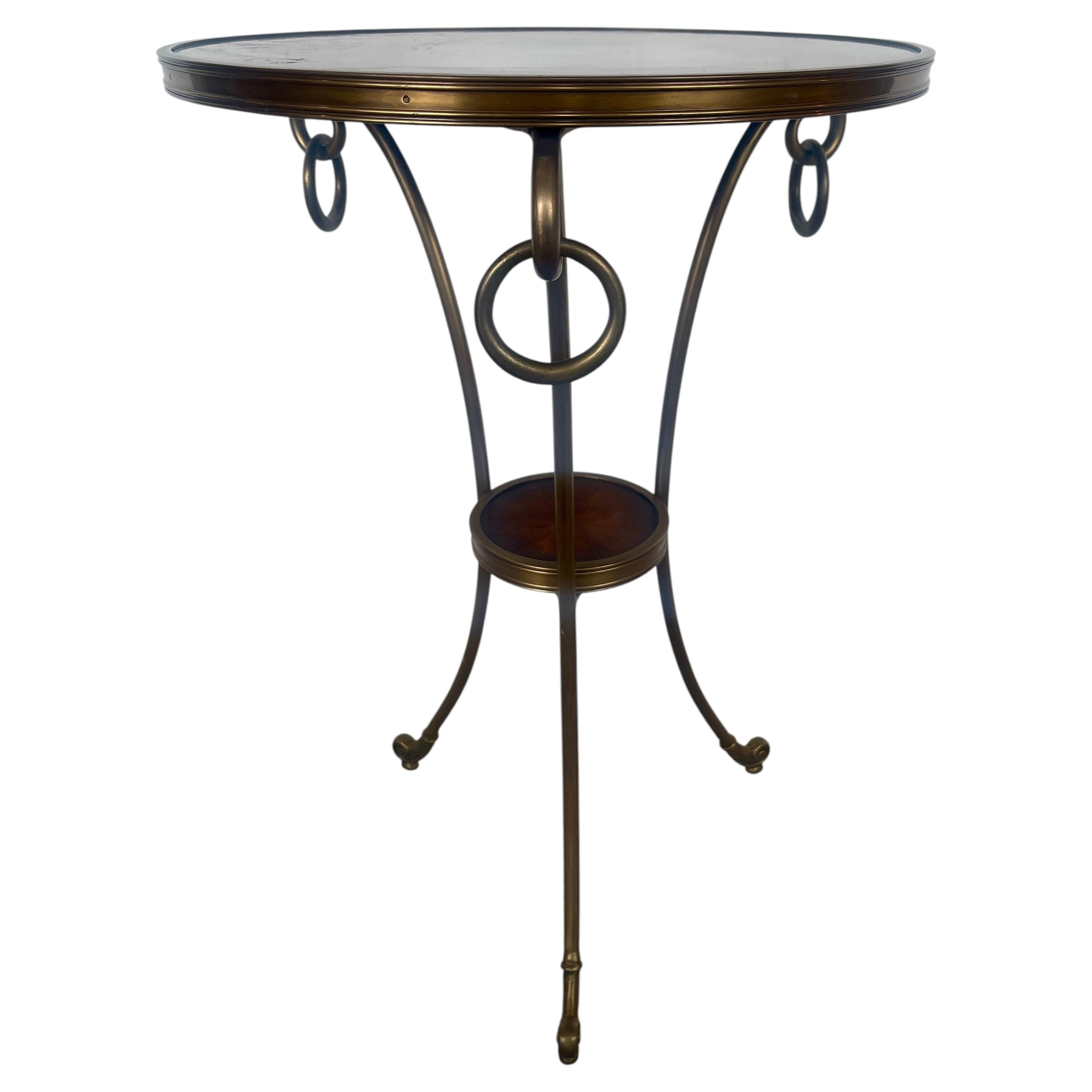 Regency Style French Bronze Color 2 Tier Gueridon with Mahogany Top