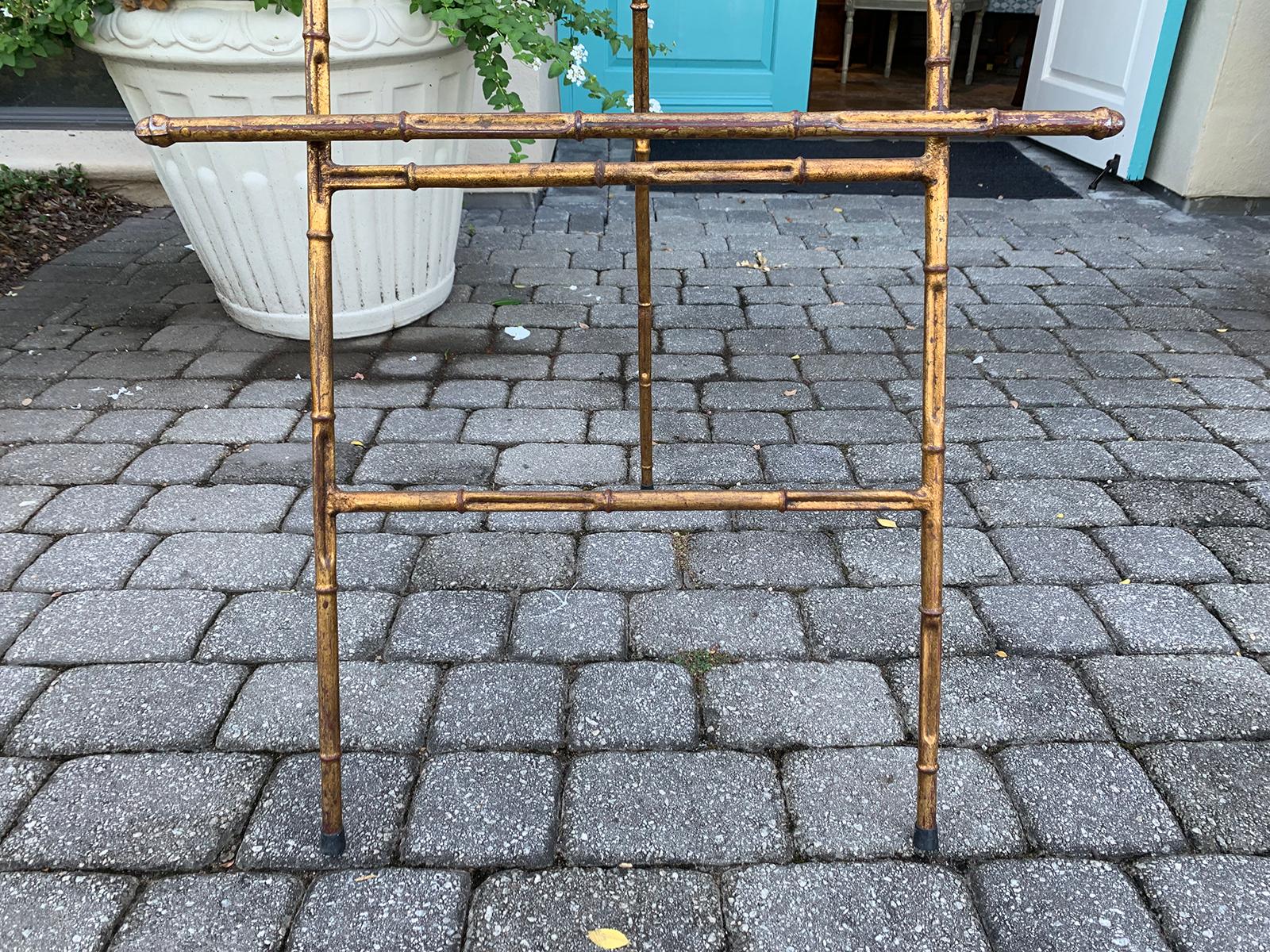 Regency Style Gilded Metal Faux Bamboo Easel, circa 1960s 2