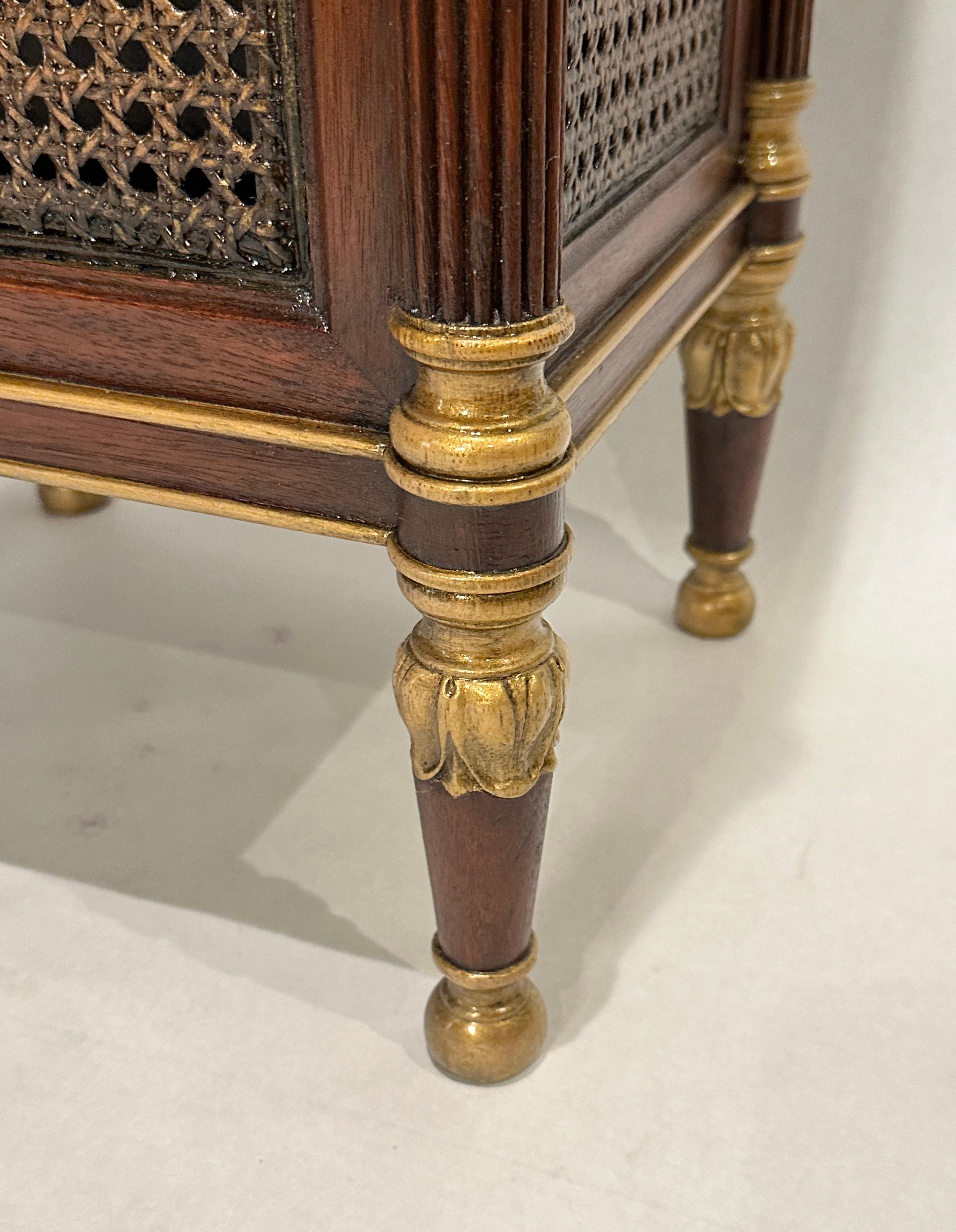 Caning Regency Style Gilt And Cane Umbrella Stand For Sale