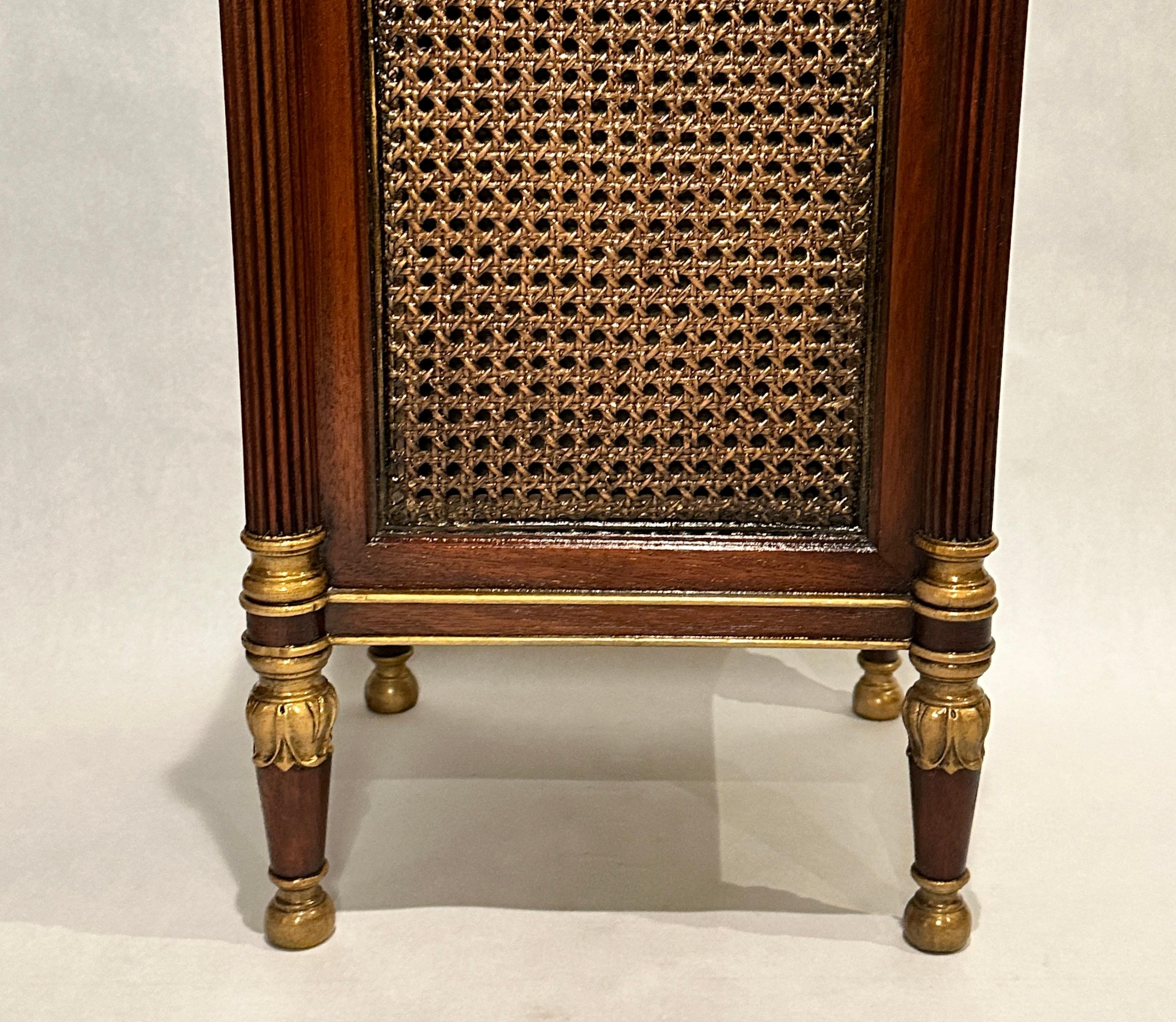 Late 20th Century Regency Style Gilt And Cane Umbrella Stand For Sale