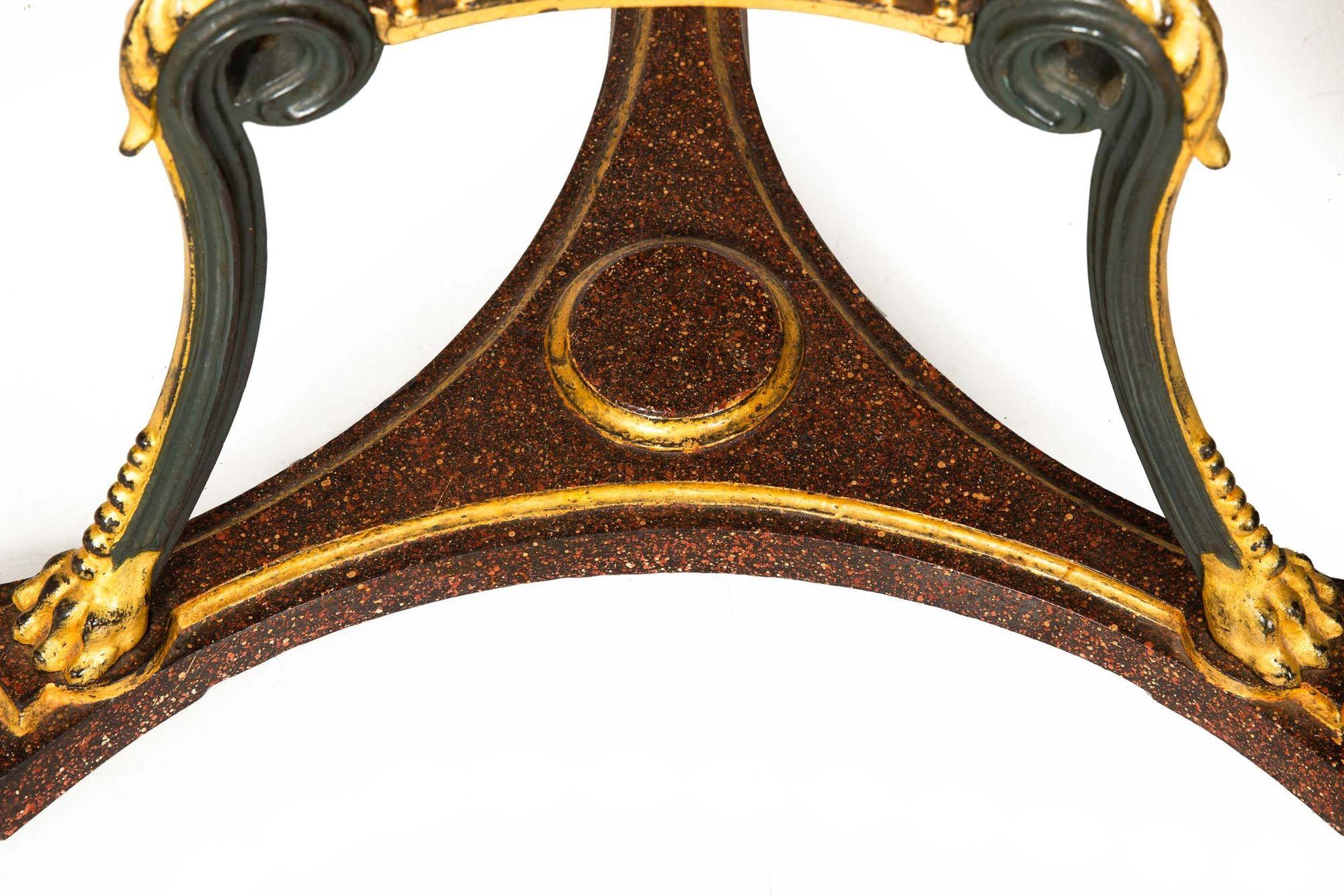 Regency Style Gilt and Faux Porphyry Iron Athenienne Jardinierre Plant Stand For Sale 8