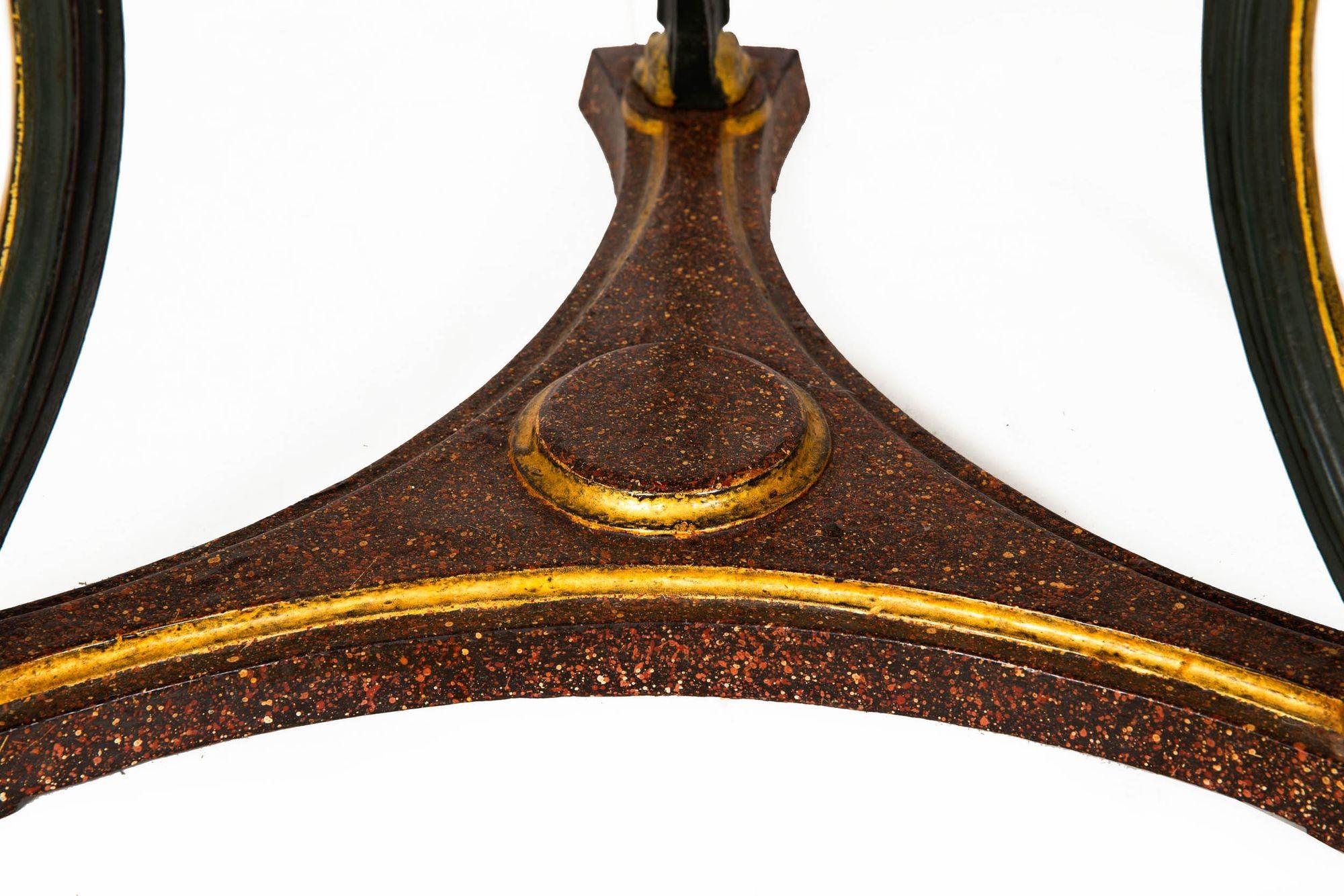 Regency Style Gilt and Faux Porphyry Iron Athenienne Jardinierre Plant Stand For Sale 13