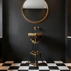 Regency Style Gilt and Faux Porphyry Iron Athenienne Jardinierre Plant Stand