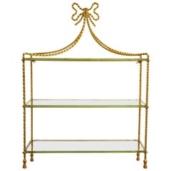 Antique Regency Style Gilt Metal Wall Shelves