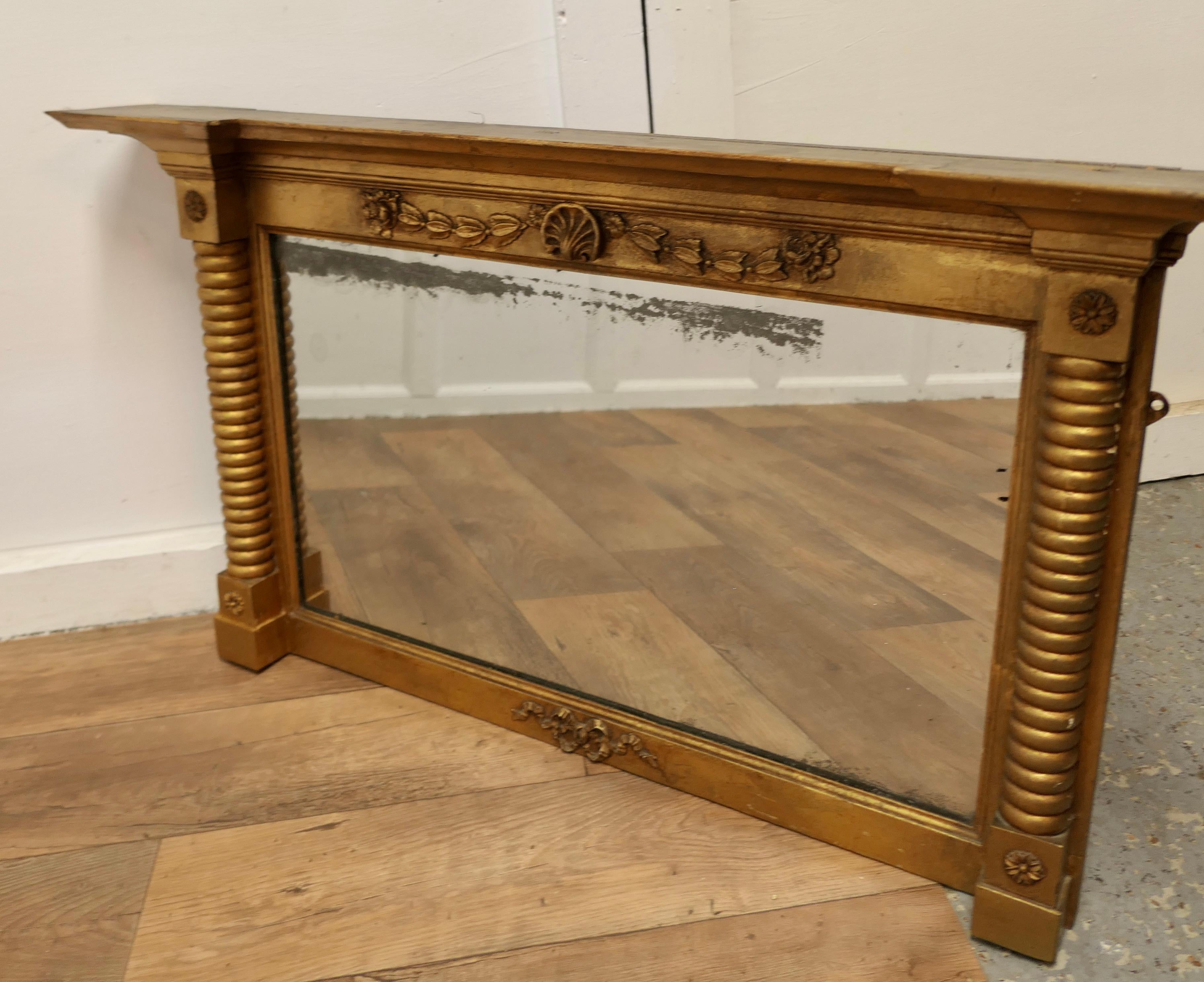 19th Century Regency Style Gilt Mirror or Over Mantle     For Sale