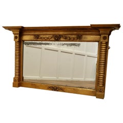 Espejo Dorado Estilo Regencia o Sobre Mantel