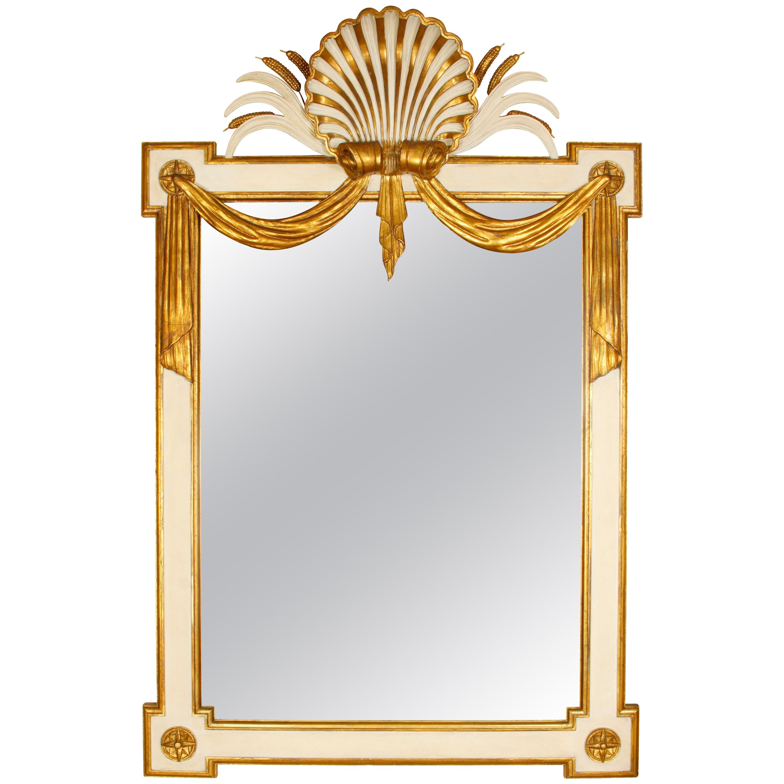 A Pair of Regency Style Giltwood and Painted Wood Mirrors