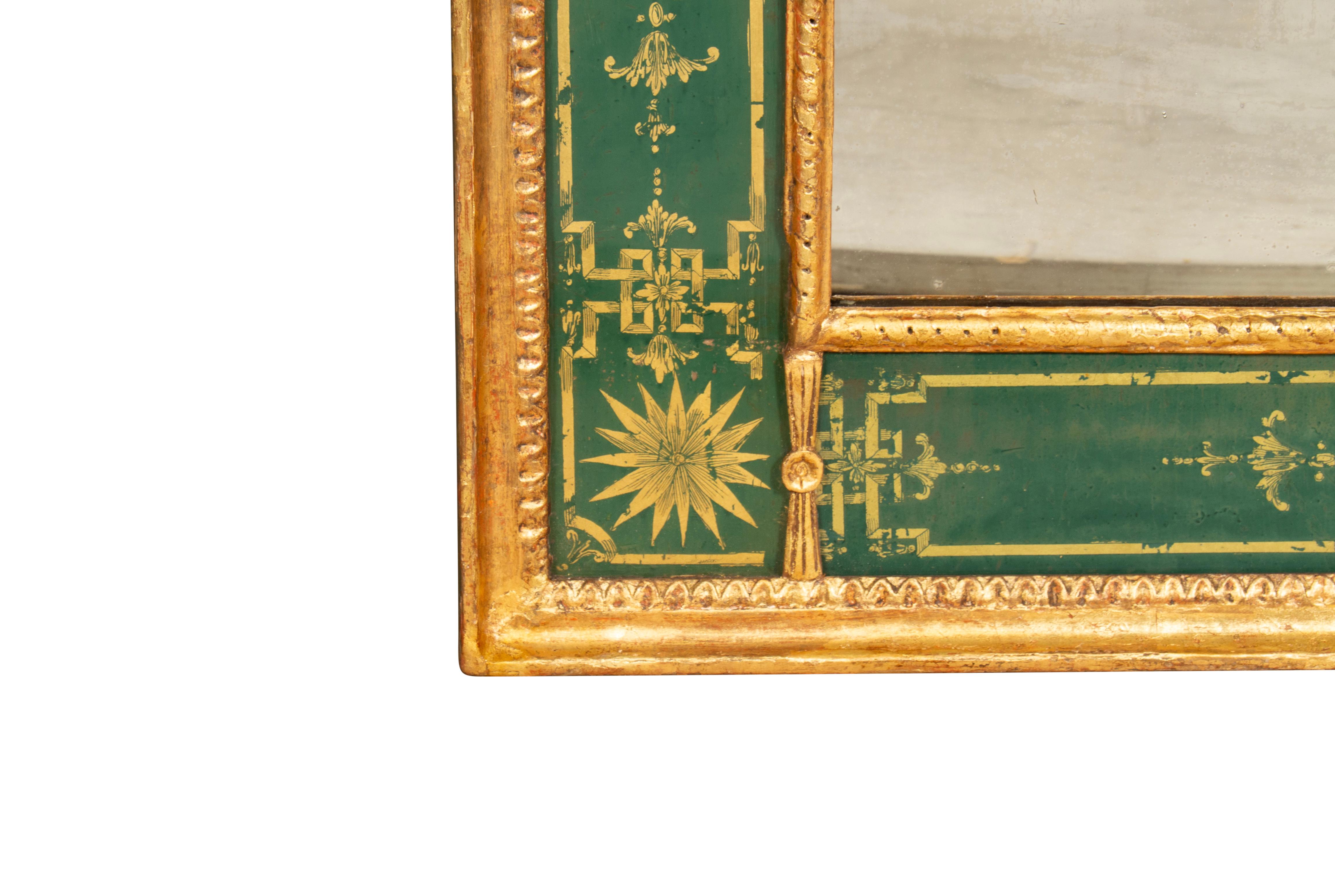 Glass Regency Style Giltwood And Verre 'Eglomise' Mirror